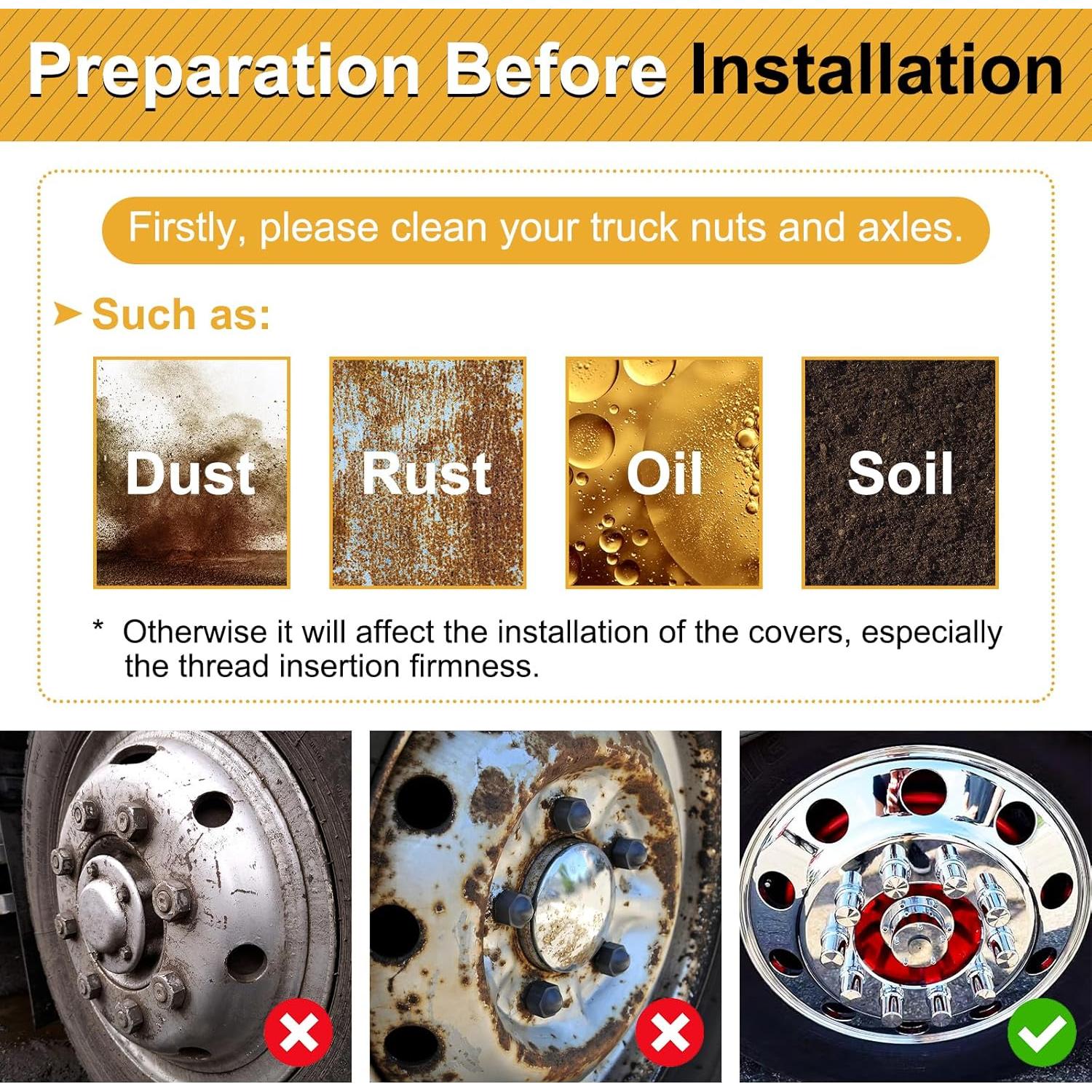 60 Cubiertas de Tuercas de Llantas HQALTY 33mm Cromadas ABS