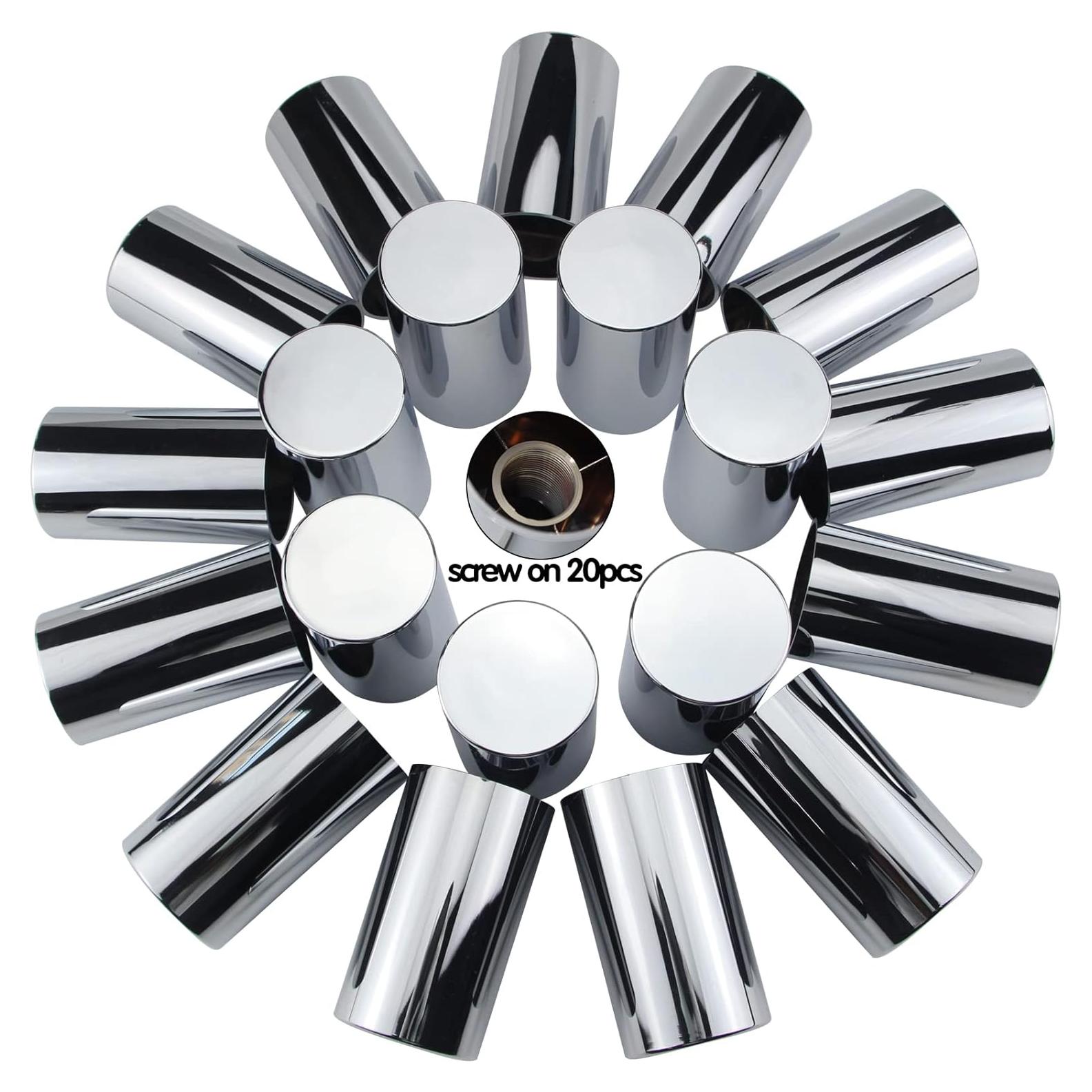 Cubiertas de Tuercas de Perno iBroPrat 33mm ABS Cromado 20pcs