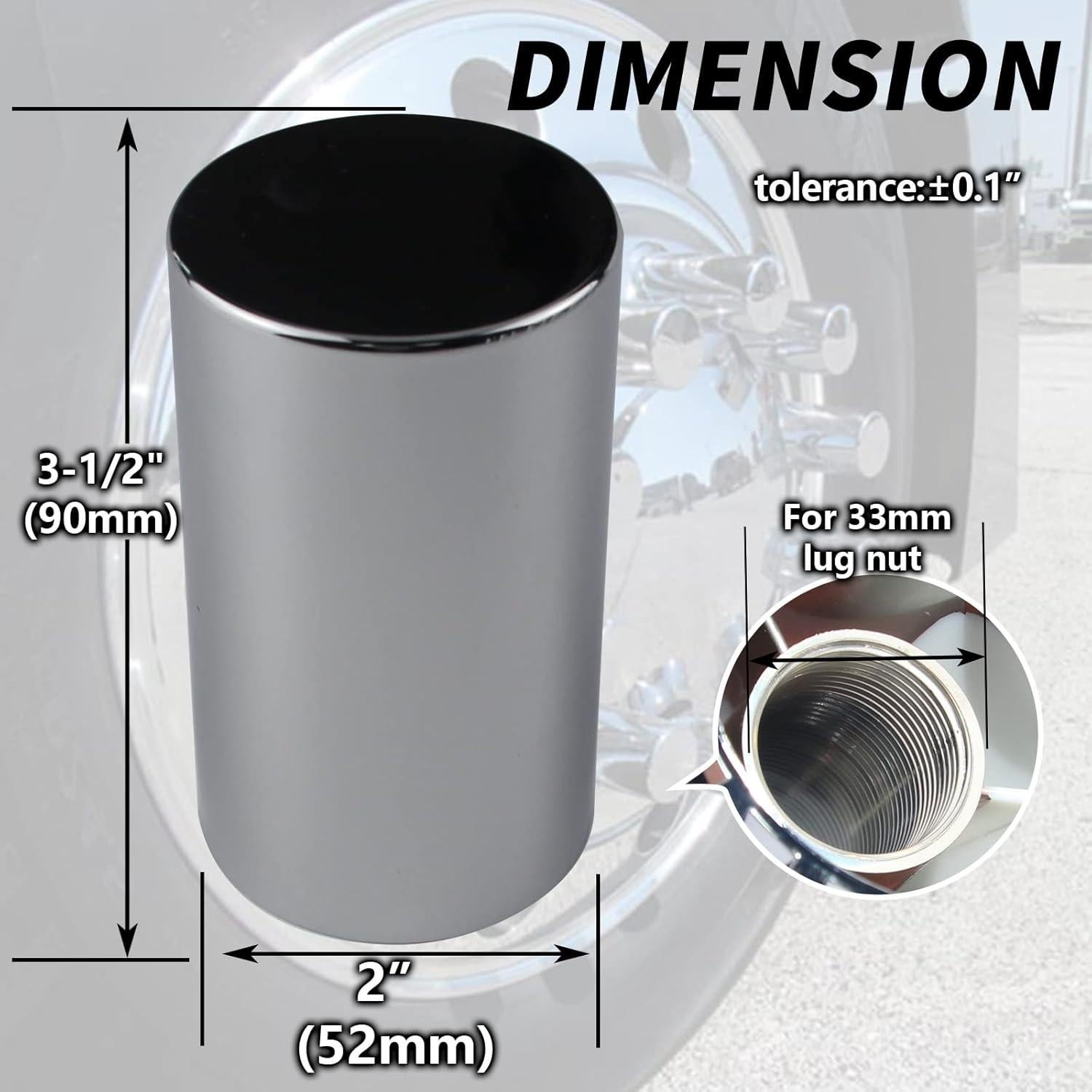 Cubiertas de Tuercas de Perno iBroPrat 33mm ABS Cromado 20pcs