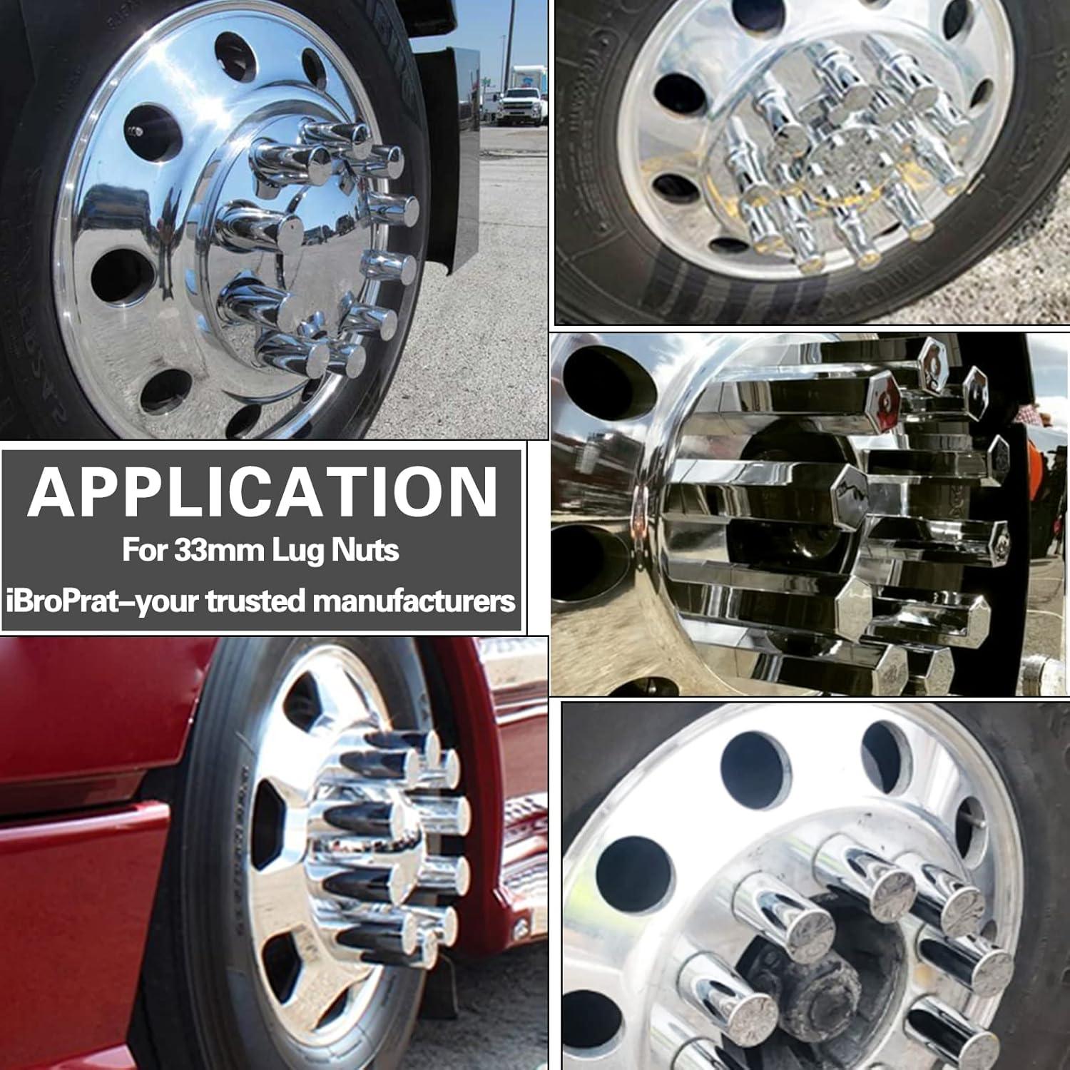Cubiertas de Tuercas de Perno iBroPrat 33mm ABS Cromado 20pcs