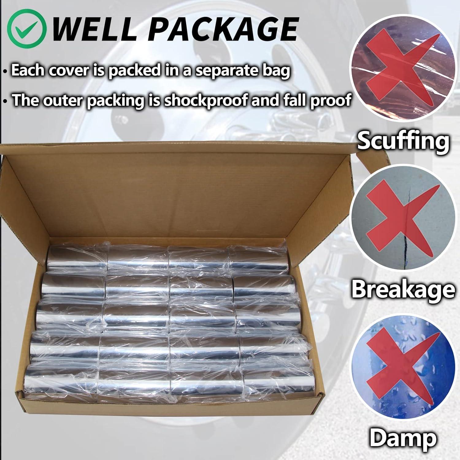 Cubiertas de Tuercas de Perno iBroPrat 33mm ABS Cromado 20pcs