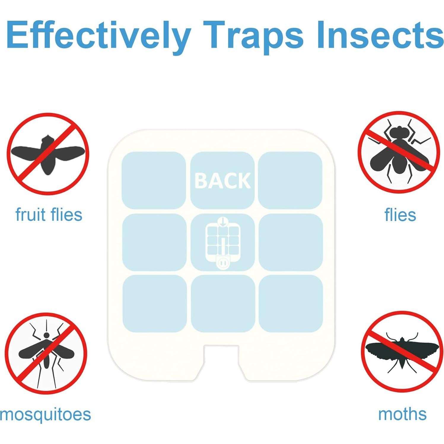 60 Tarjetas de Recarga de Pegamento Dichroma para Trampa de Moscas