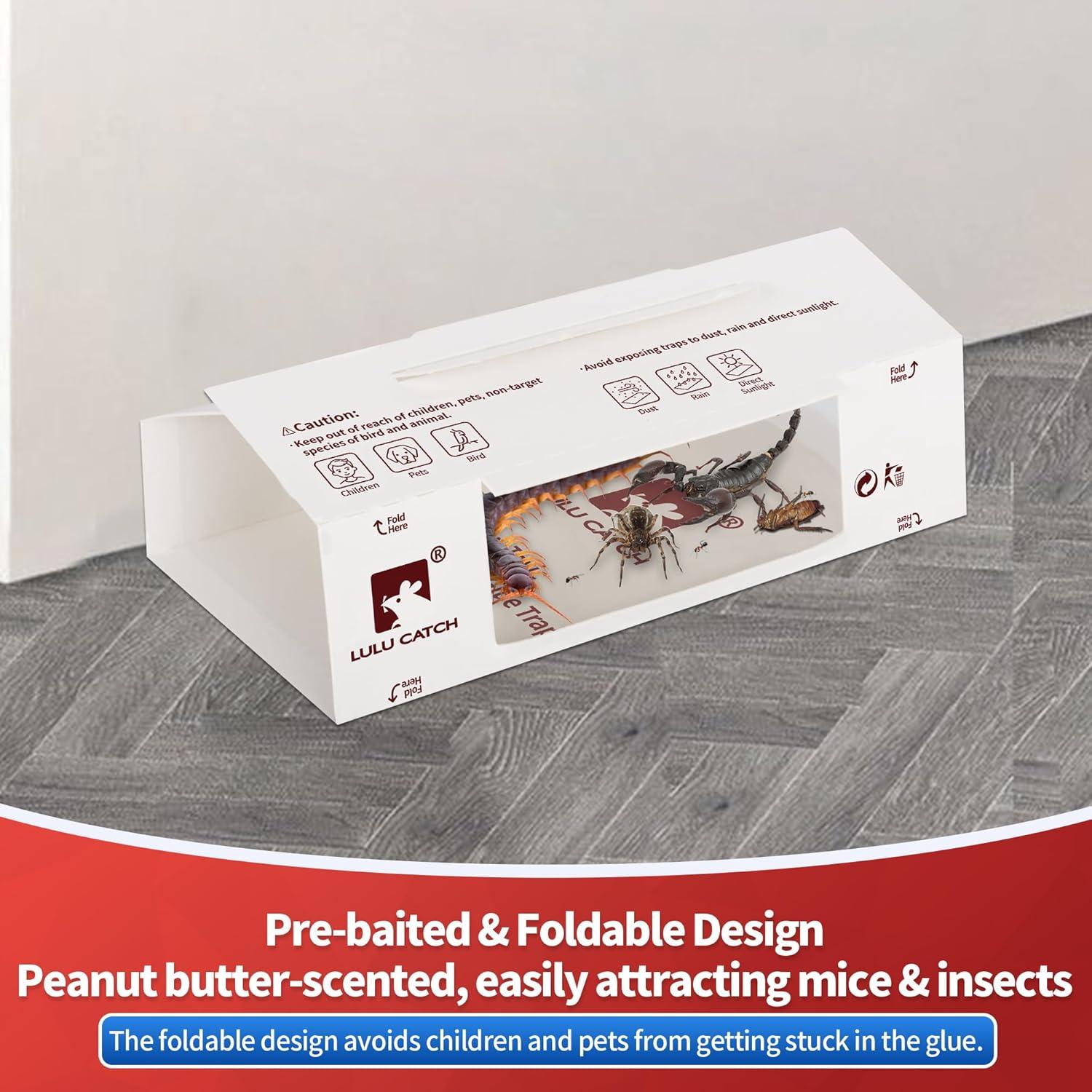 Trampas de Pegamento LULUCATCH 12 Unidades para Ratones e Insectos