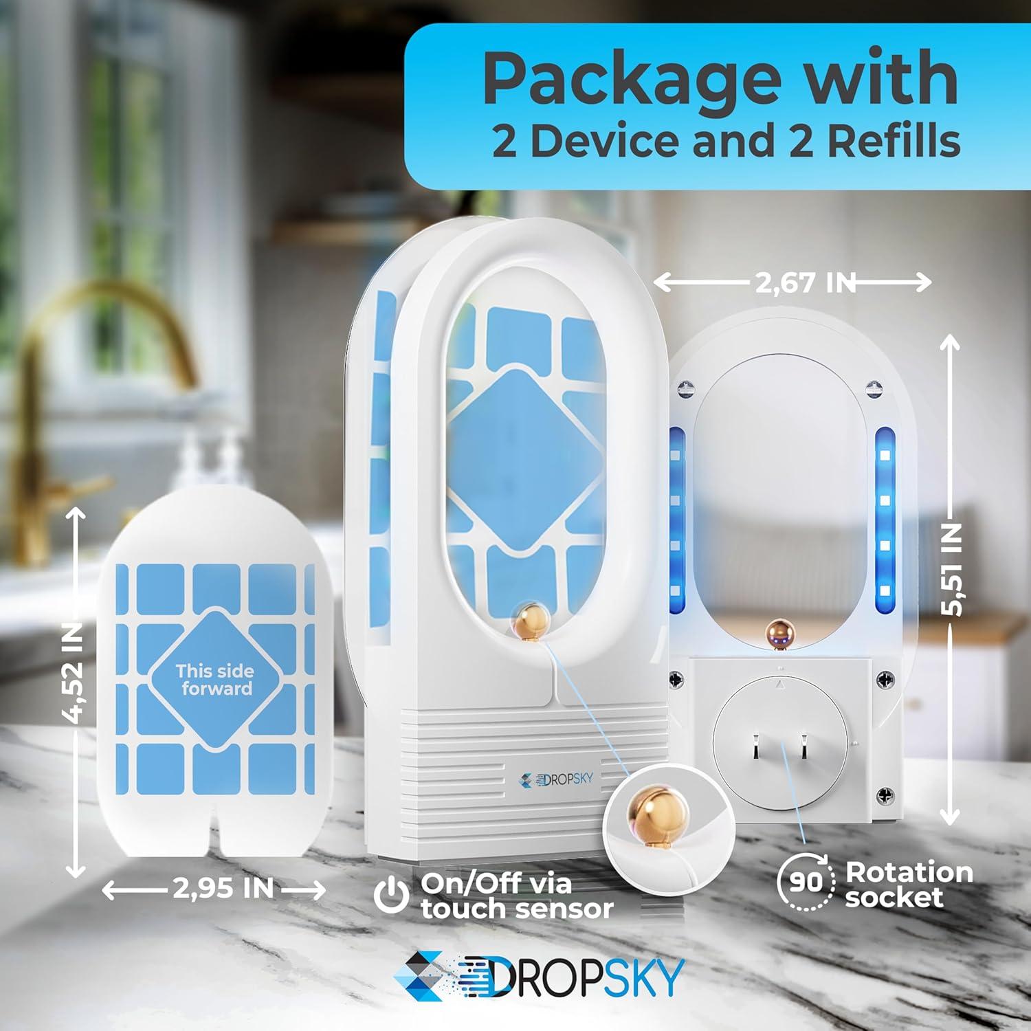 Trampa de Insectos Enchufable Dropsky - 2 Trampas + 2 Adhesivos