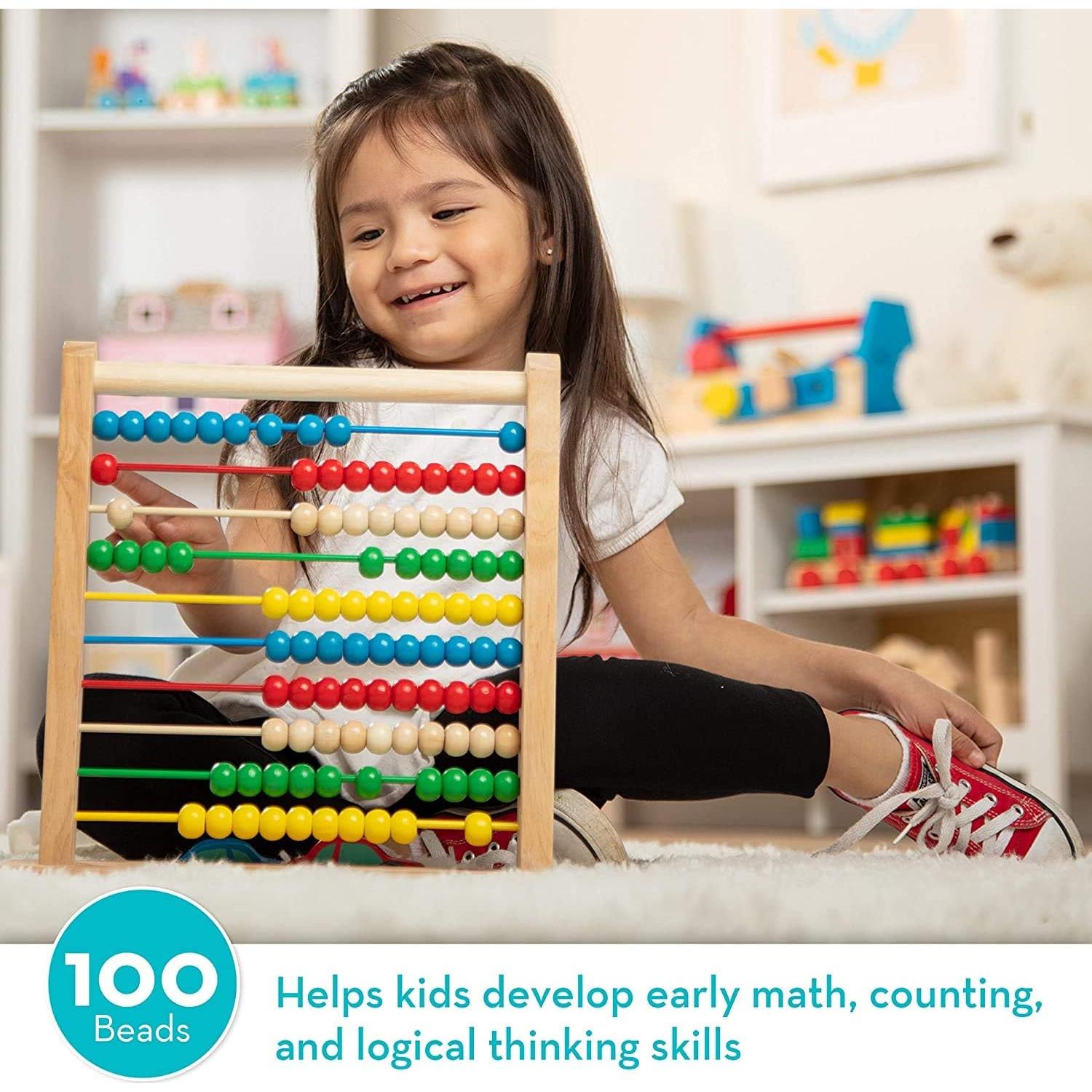 Ábaco de Madera Melissa & Doug con Mini-Pad de Arte para Rascar