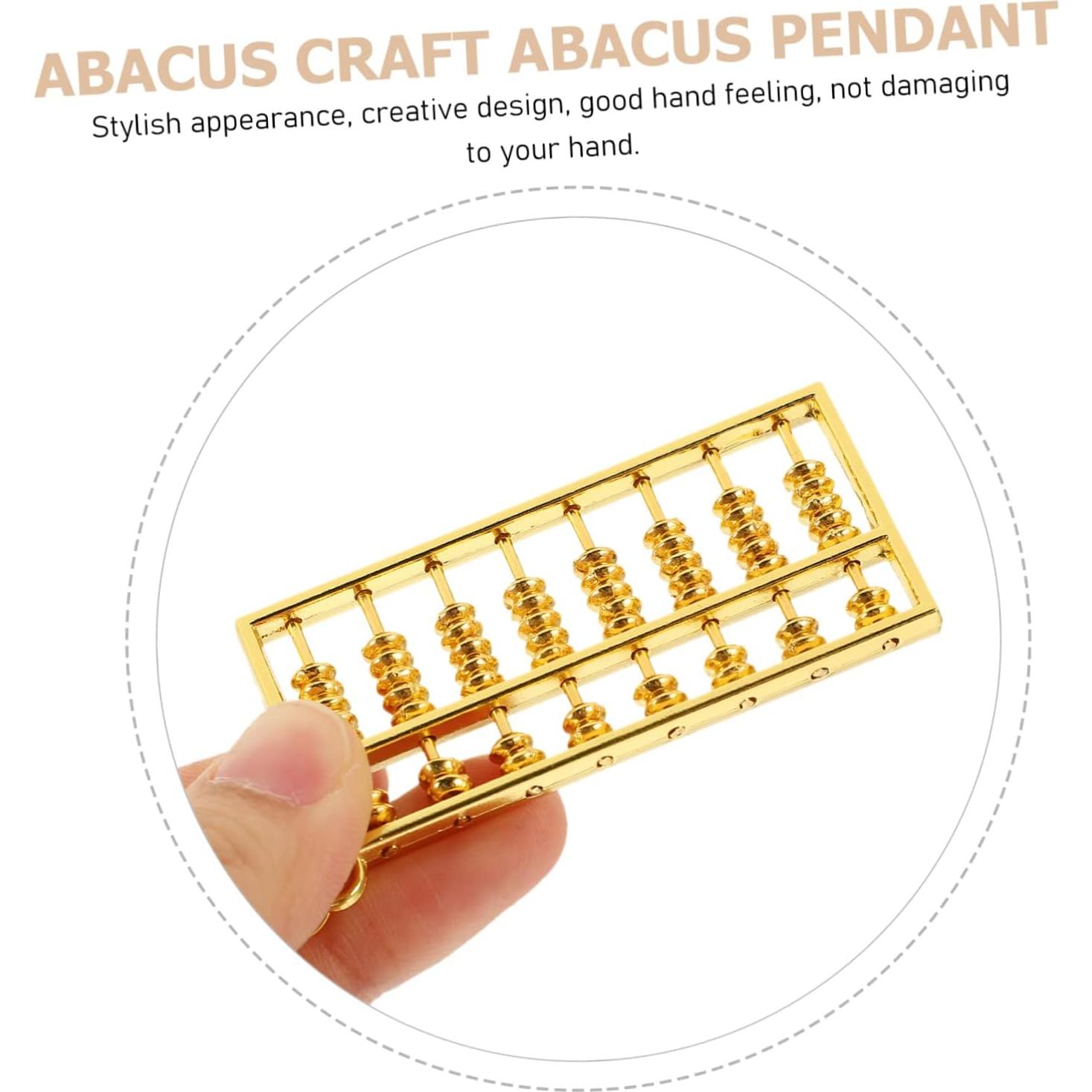 2 Piezas Llavero Colgante Abaco Retro Dorado 6x2.7cm