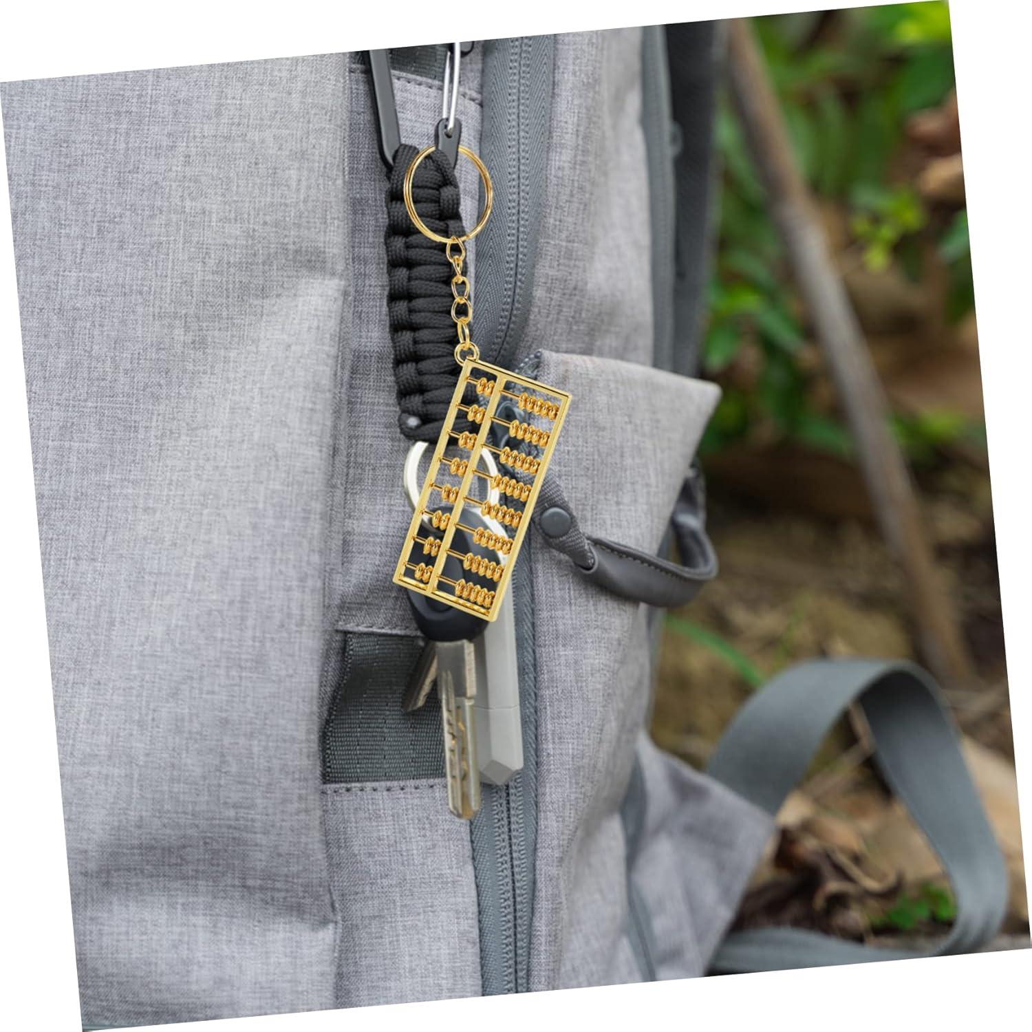 2 Piezas Llavero Colgante Abaco Retro Dorado 6x2.7cm