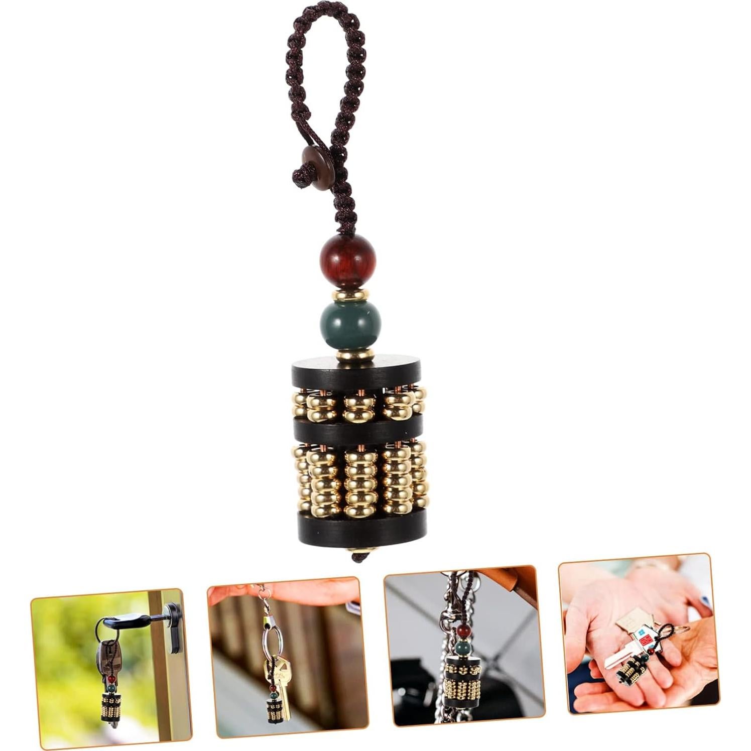 Llavero decorativo de ábaco mini de madera Feng Shui