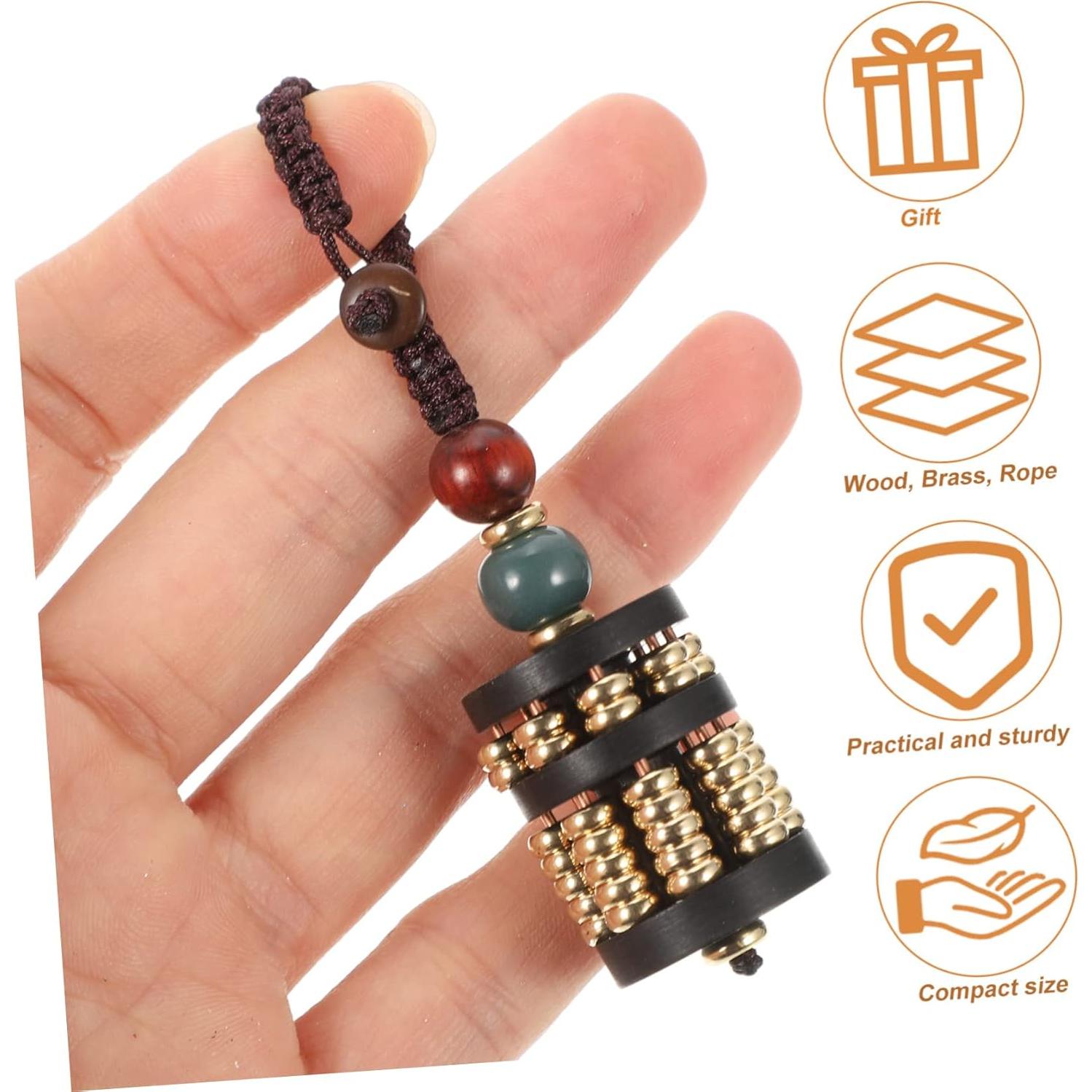 Llavero decorativo de ábaco mini de madera Feng Shui