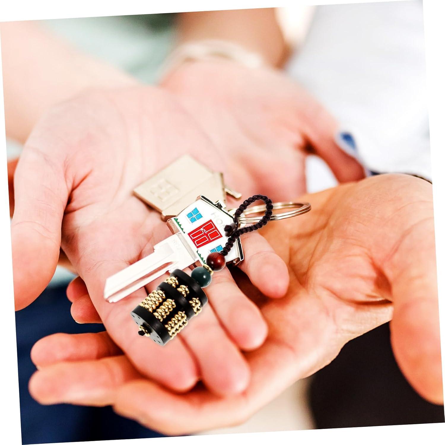 Llavero decorativo de ábaco mini de madera Feng Shui