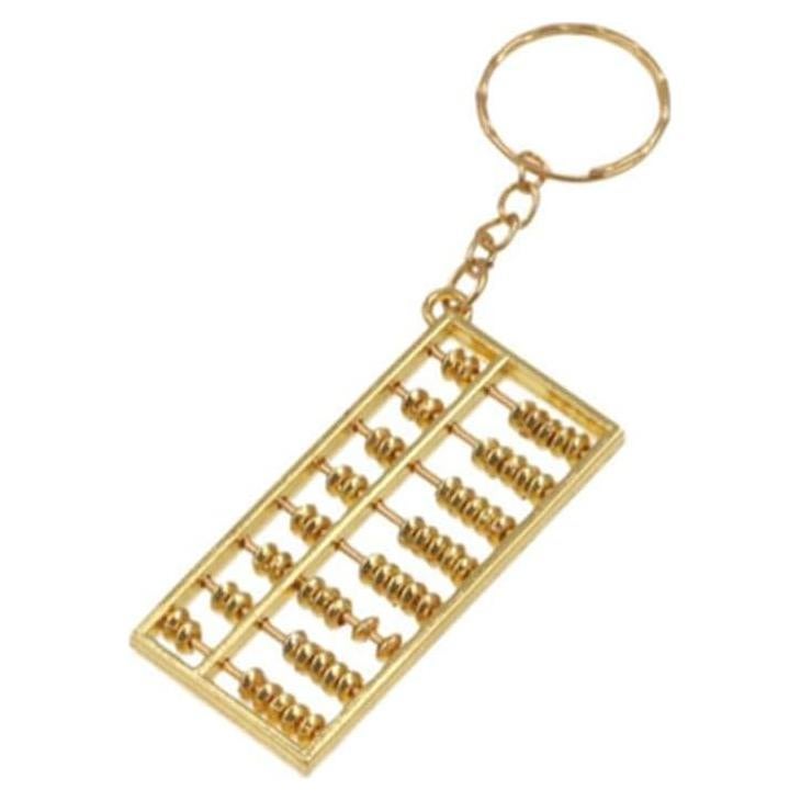 REBABA Mini Abacus Keychain Alloy Key Ring Creative Retro Pendant Ornament Trinket for Car Keys Backpack Handbag Home Decor (M)