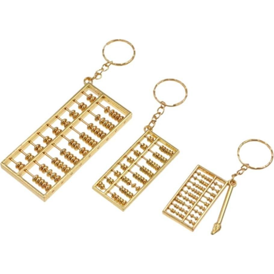 REBABA Mini Abacus Keychain Alloy Key Ring Creative Retro Pendant Ornament Trinket for Car Keys Backpack Handbag Home Decor (M)