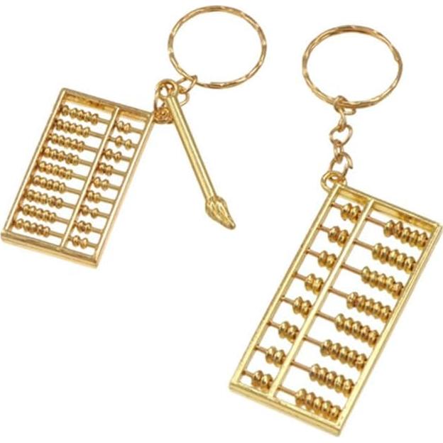 REBABA Mini Abacus Keychain Alloy Key Ring Creative Retro Pendant Ornament Trinket for Car Keys Backpack Handbag Home Decor (M)