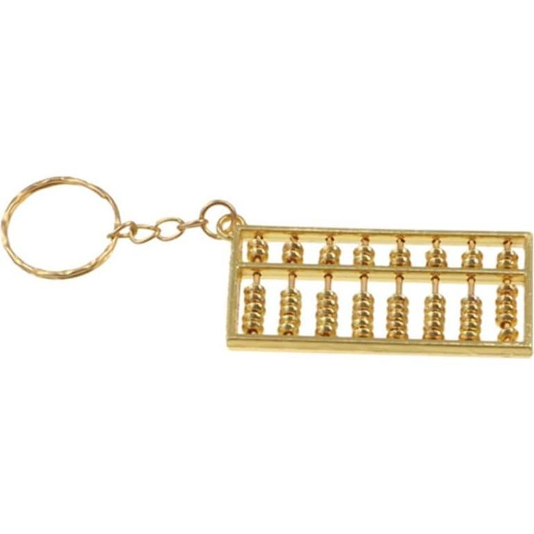 REBABA Mini Abacus Keychain Alloy Key Ring Creative Retro Pendant Ornament Trinket for Car Keys Backpack Handbag Home Decor (M)