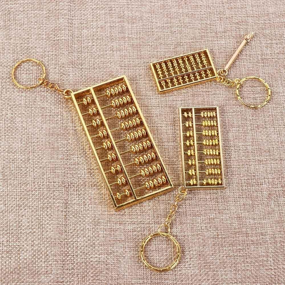 REBABA Mini Abacus Keychain Alloy Key Ring Creative Retro Pendant Ornament Trinket for Car Keys Backpack Handbag Home Decor (M)