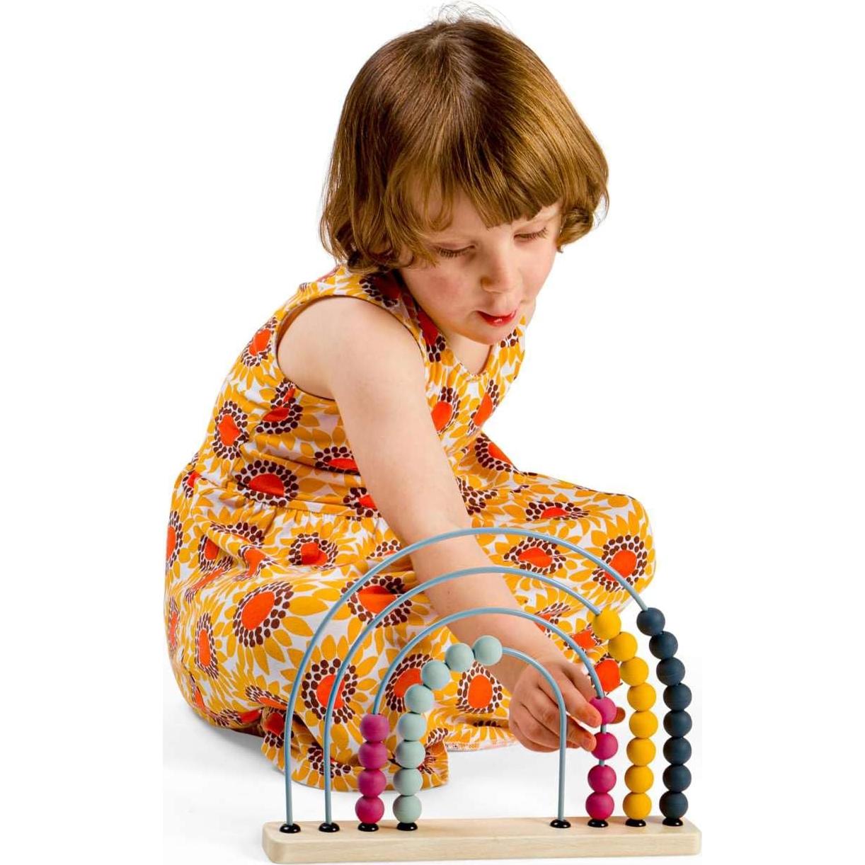 Ábaco Arcoíris Bigjigs Toys - Juguete de Madera Ecológico 32 Bolas
