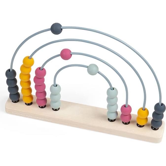 Ábaco Arcoíris Bigjigs Toys - Juguete de Madera Ecológico 32 Bolas