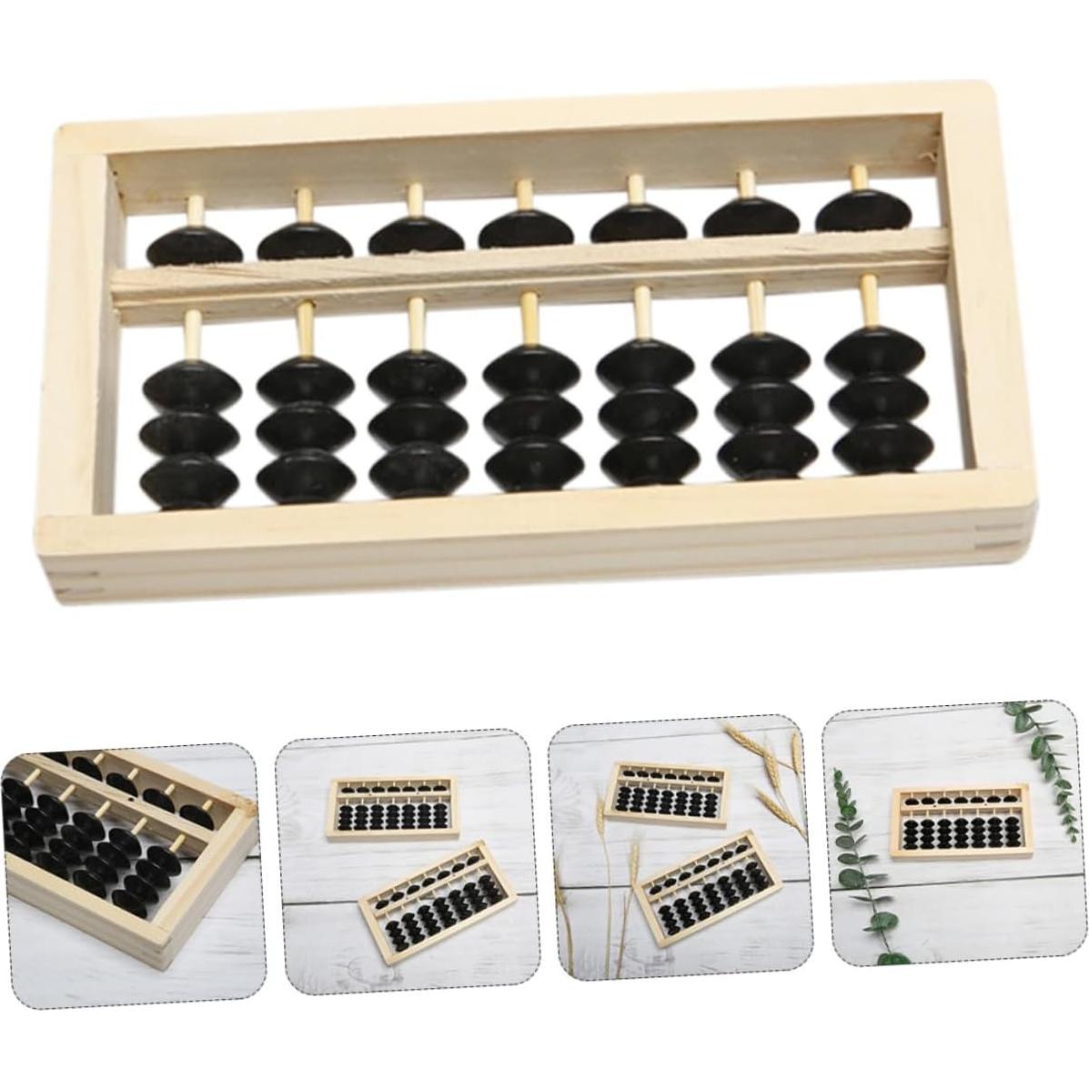 Mini Ábaco de Madera BESPORTBLE 15.5x7.8cm Decoración Hogar