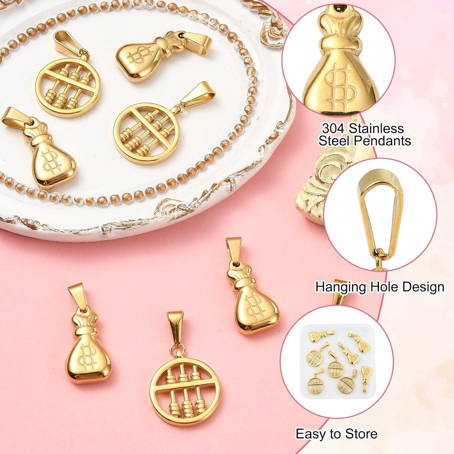 8 Encantos Mini Ábaco Acero Inoxidable UR URLIFEHALL DIY Joyería