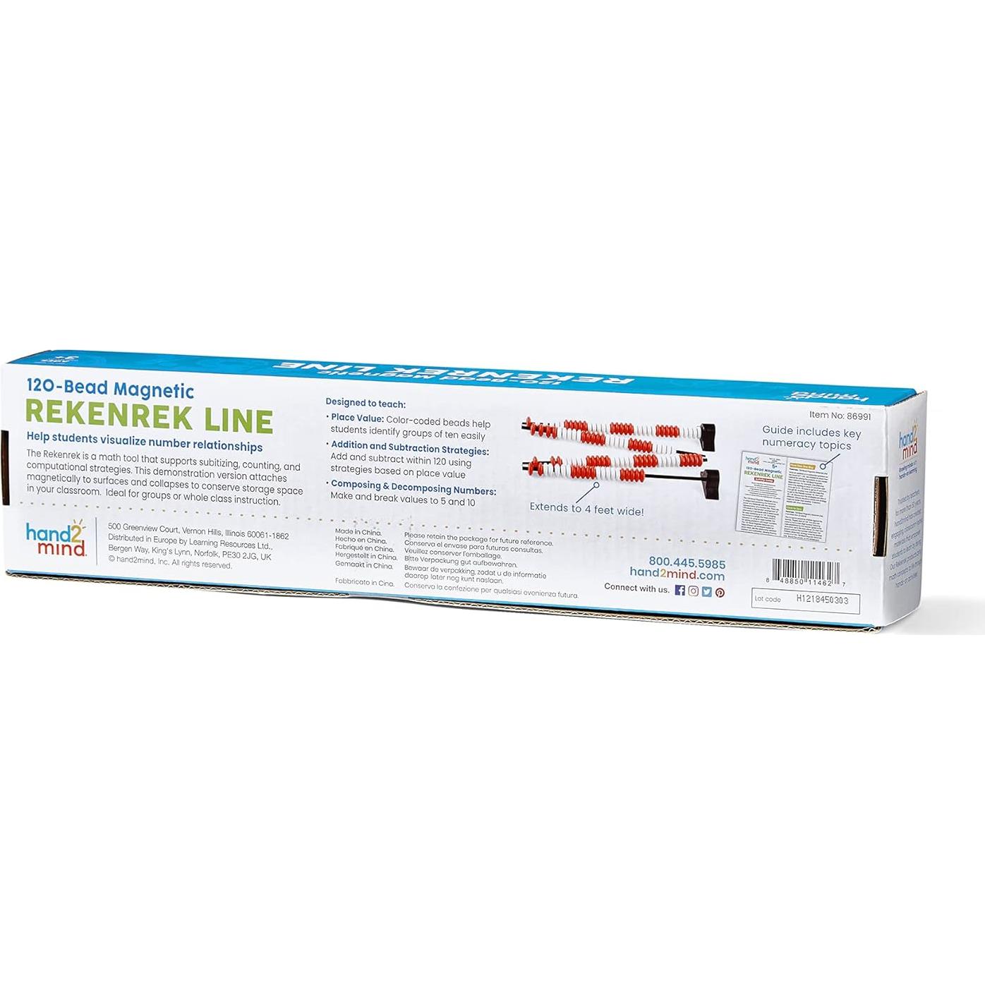 Rekenrek Magnético 120 Cuentas Hand2mind para Niños