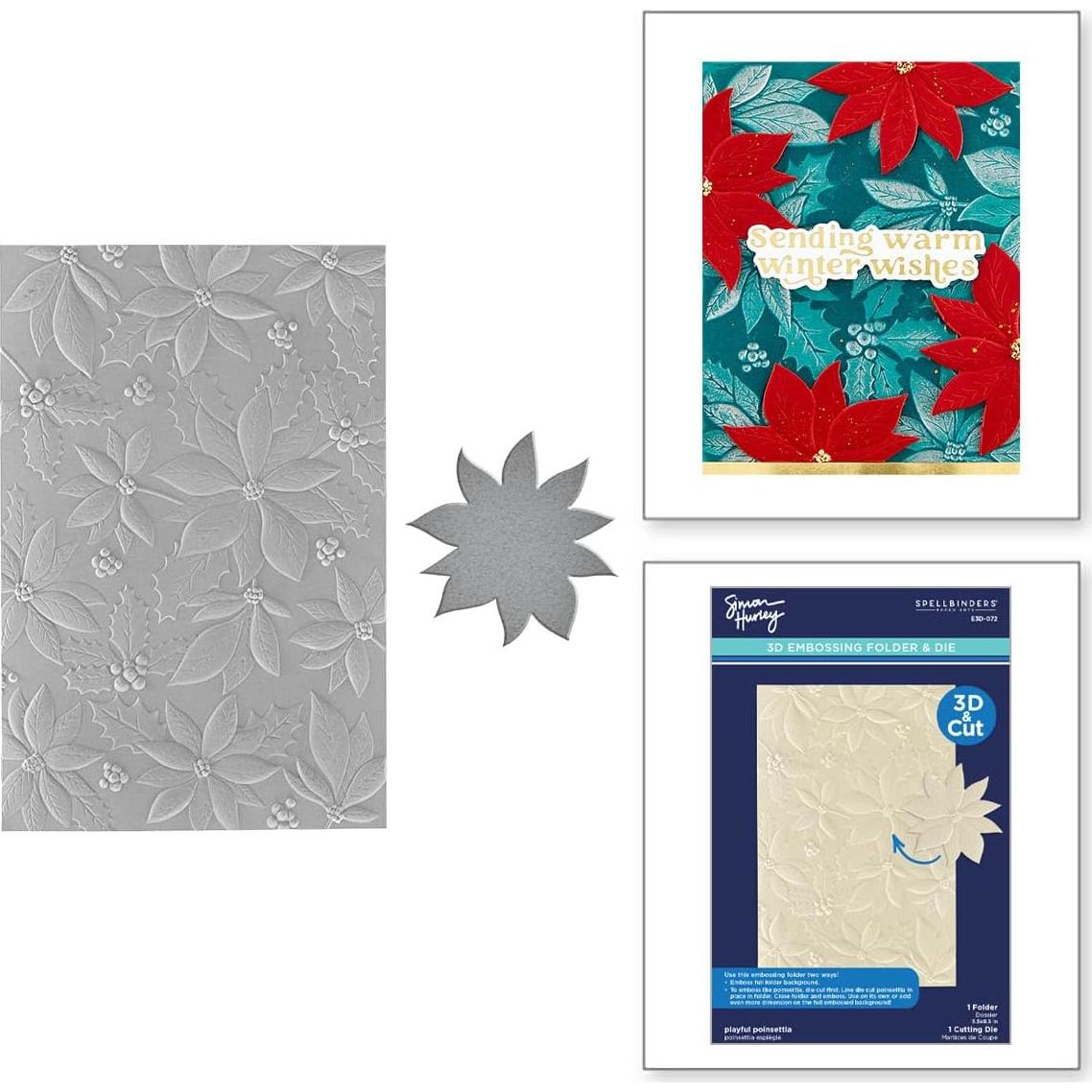 Carpeta de Embossing 3D Poinsettia Juguetona Simon Hurley 14x22 cm