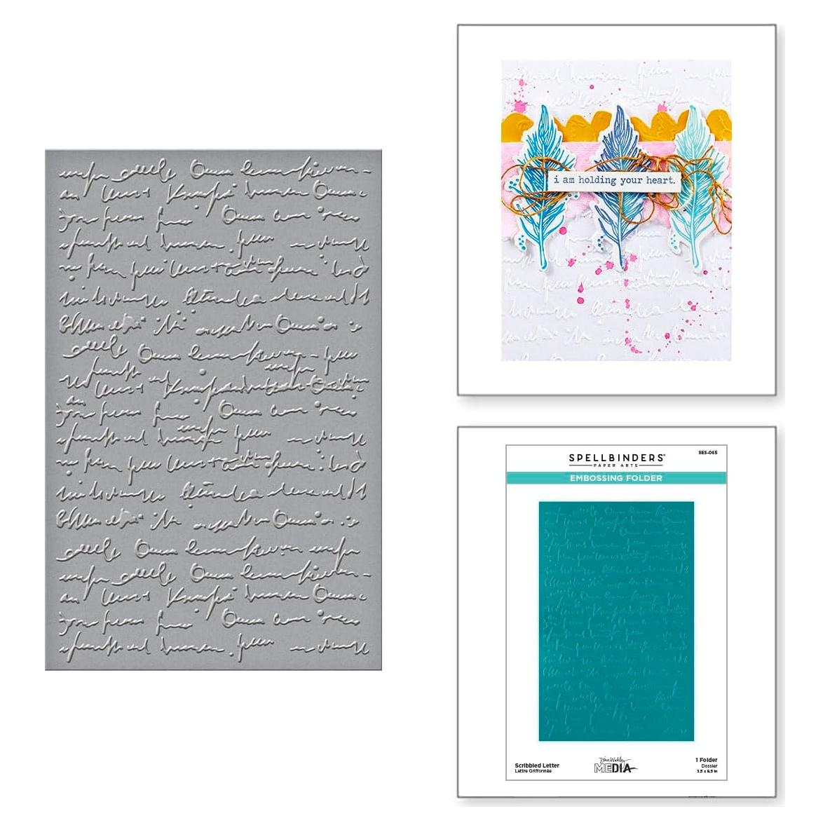 Carpeta de Embossing Spellbinders Dina Wakley Letras Garabateadas