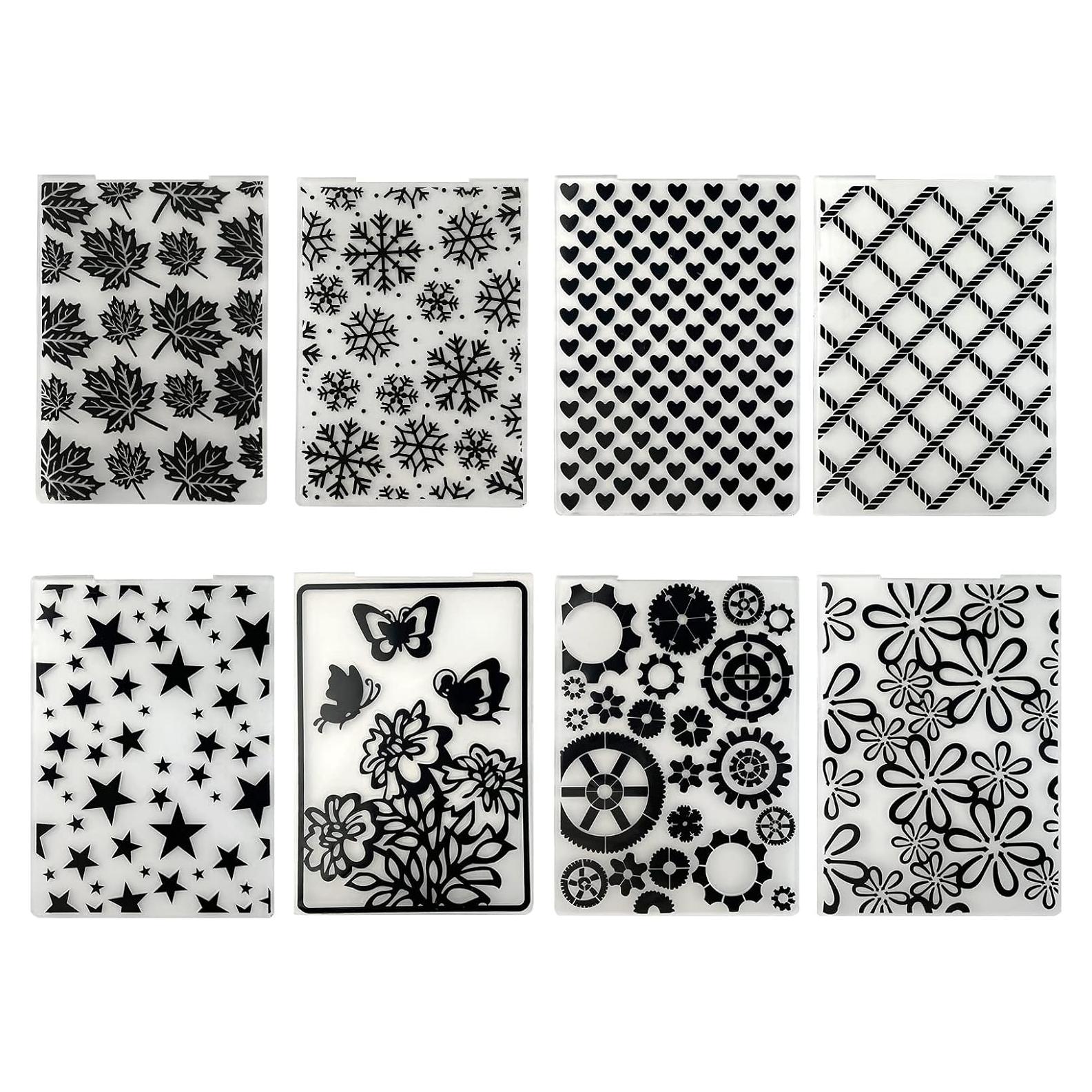 Plantillas de Relieve Rainmae 8 Piezas para Manualidades DIY