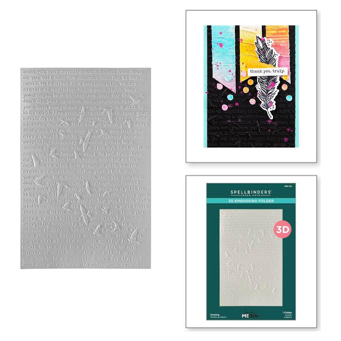 Carpeta de Embossing 3D Soaring Dina Wakley 13.97 x 21.60 cm