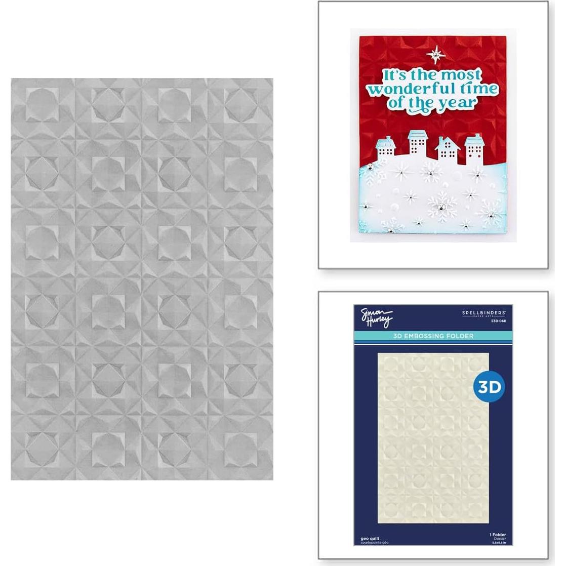 Carpeta de Embossing 3D Simon Hurley Geo Quilt 14x22 cm