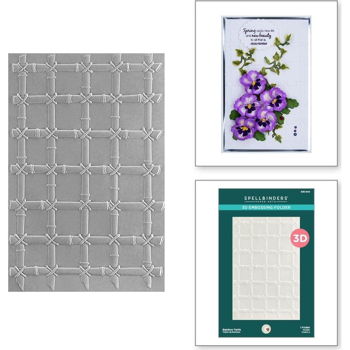 Carpeta de Embossing 3D Spellbinders Trellis de Bambú 13.97 cm