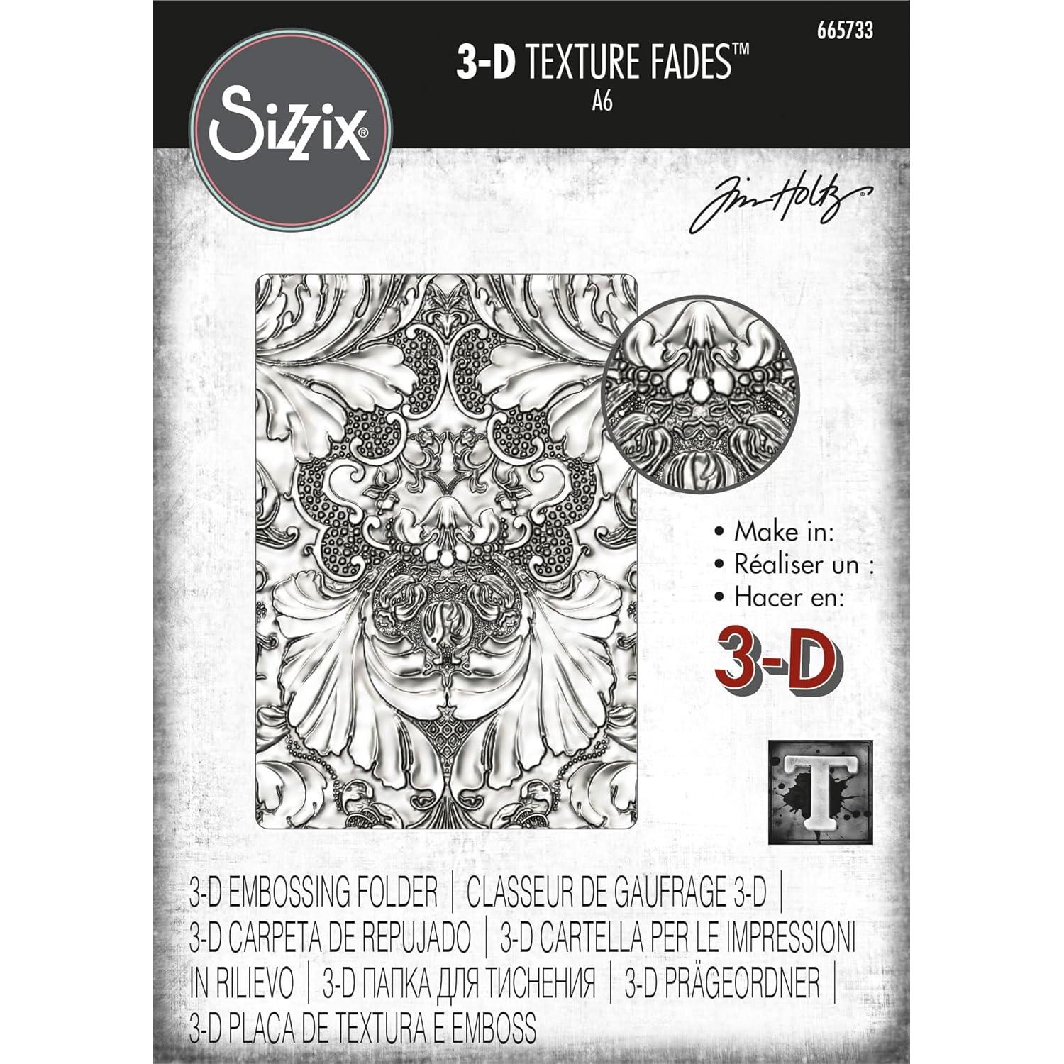 Carpeta de Embossing 3D Sizzix Tim Holtz Damask 16.3x11.7cm