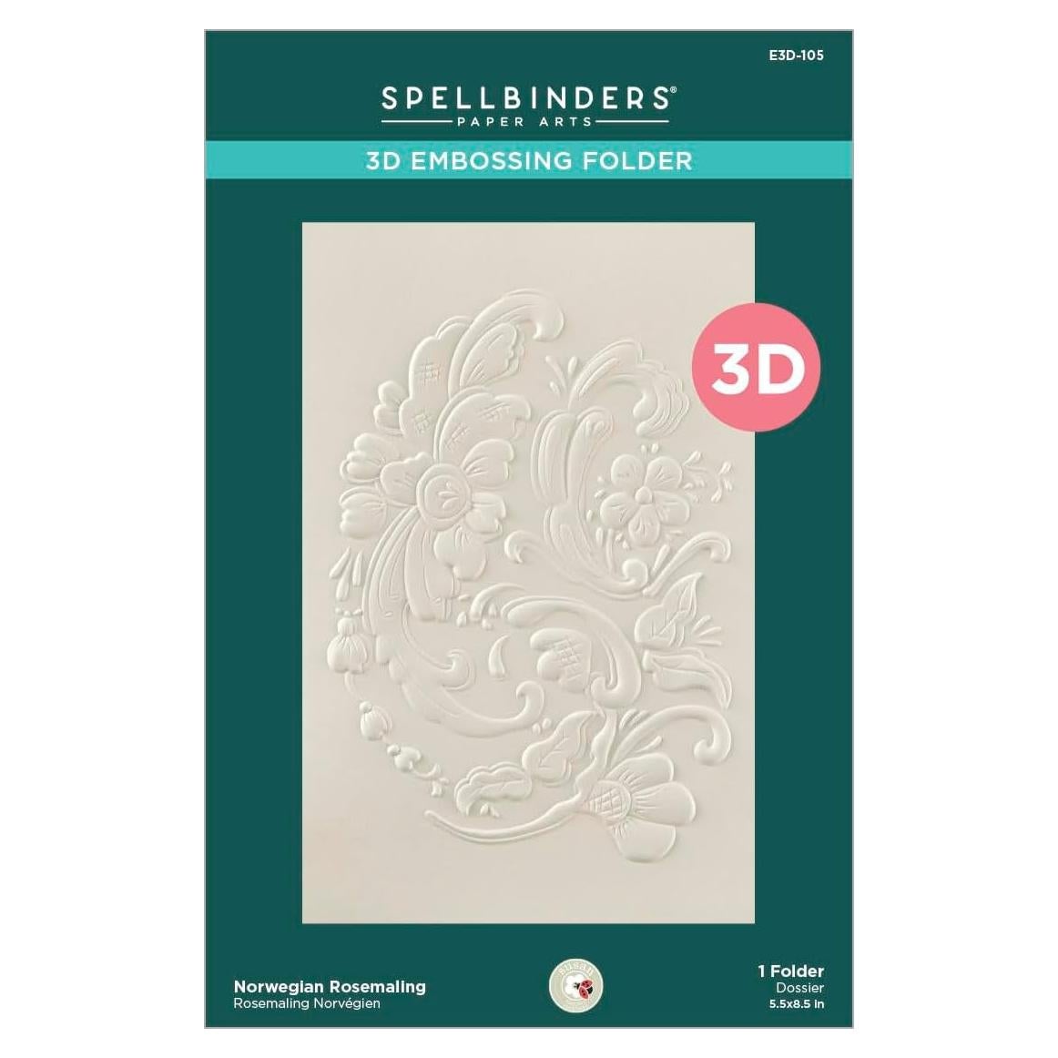 Carpeta de Embossing 3D Spellbinders Norwegian Rosemaling 14x22 cm