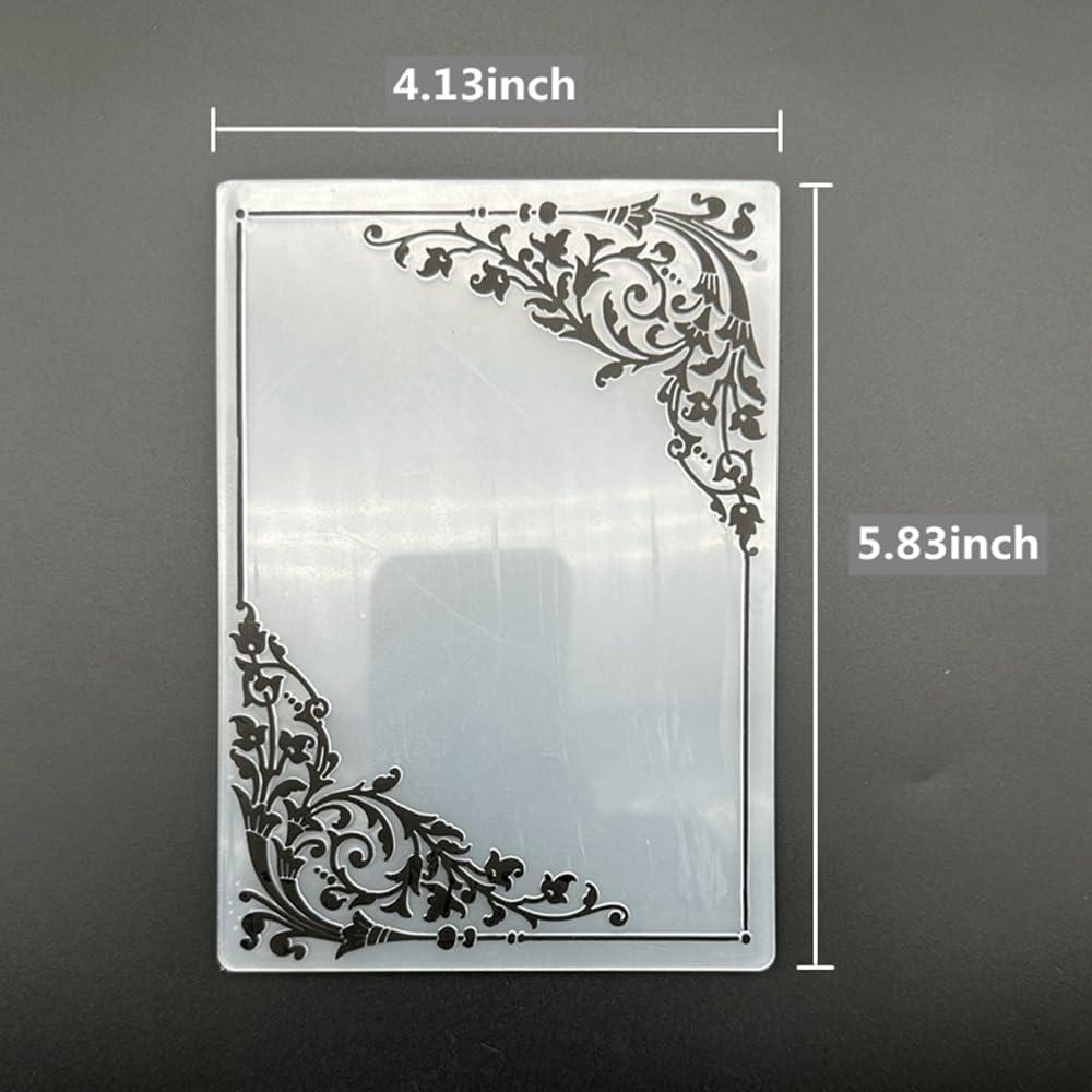 Plantilla de Embosado de Plástico 3D A6 Flor Retro