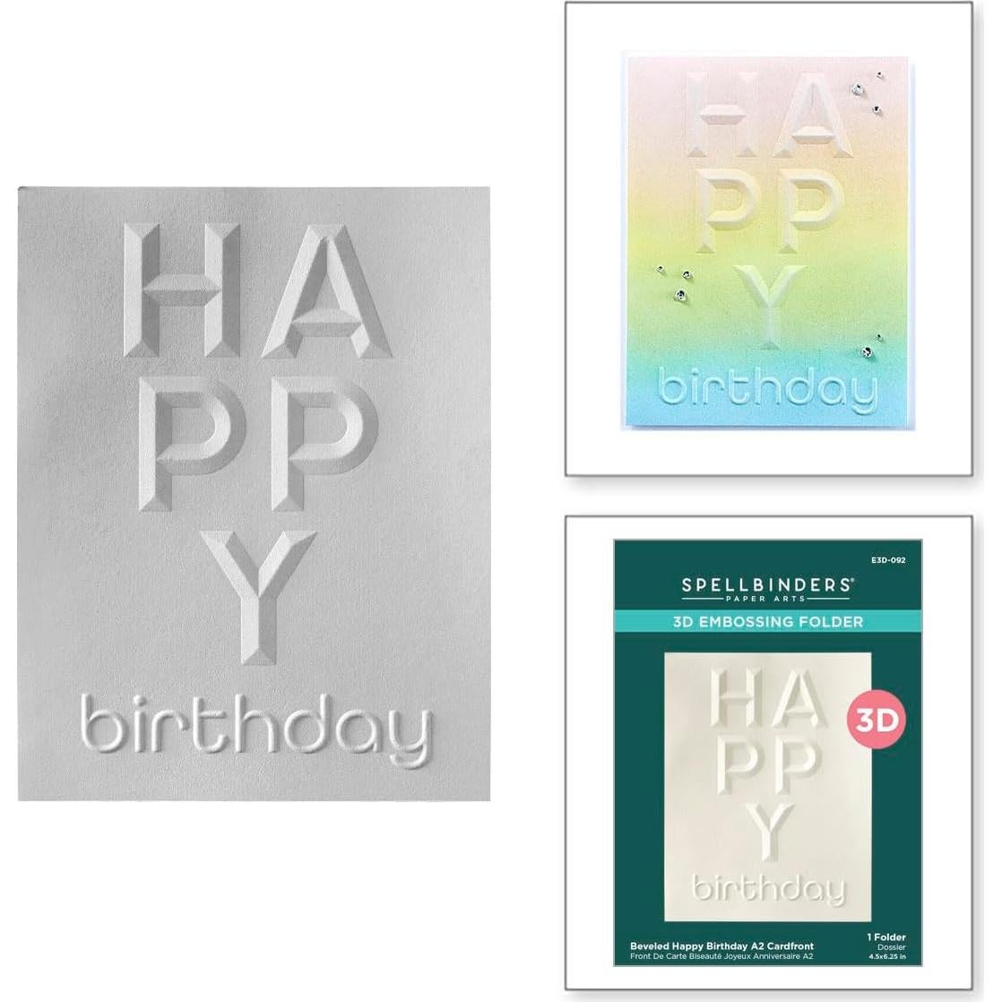 Carpeta de Embossing 3D Spellbinders Feliz Cumpleaños A2