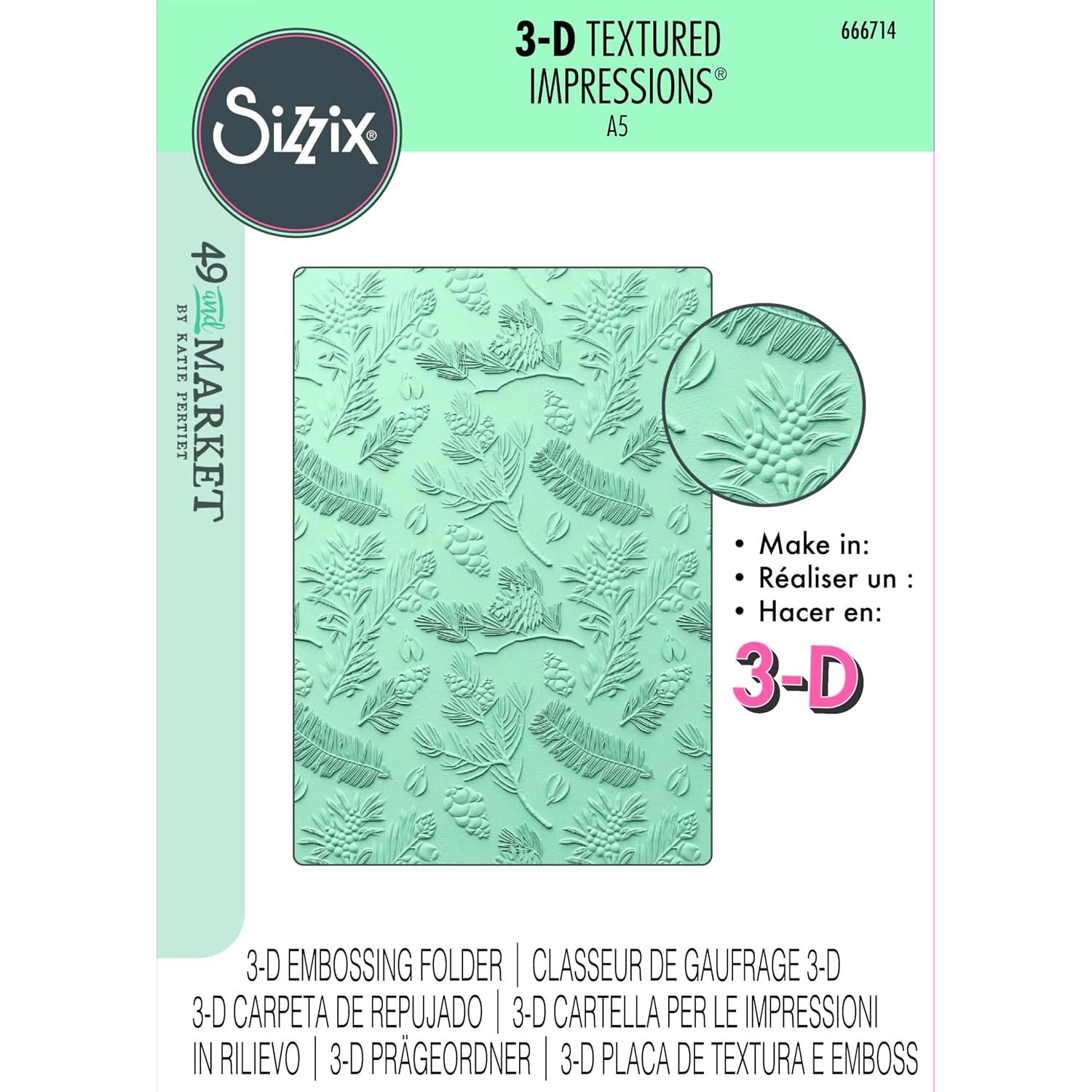 Carpeta de Embossing 3D Sizzix Pinos 21.6x15.2cm