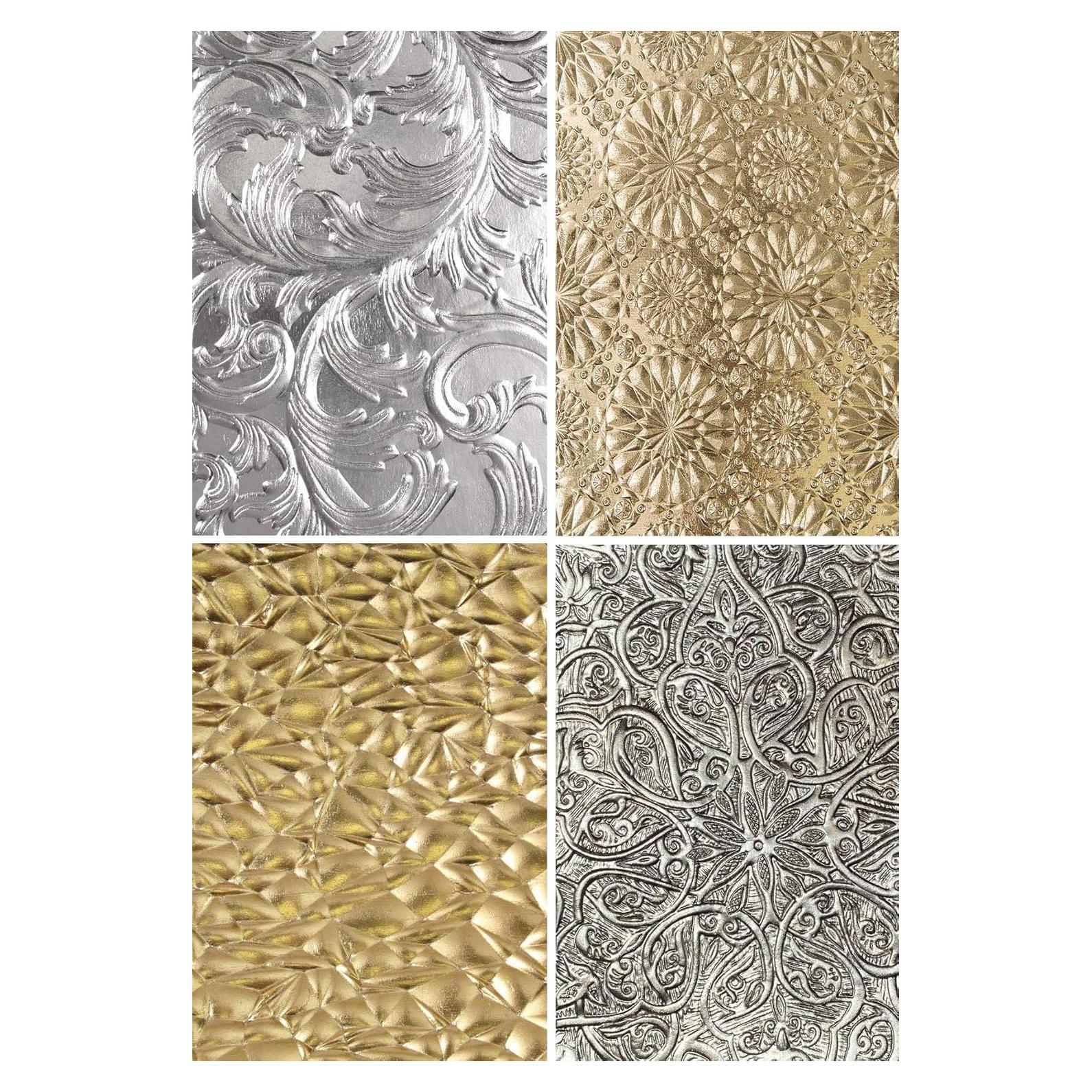 Carpetas de Embossing 3D Tim Holtz - Elegante y Caleidoscopio - 4 Piezas