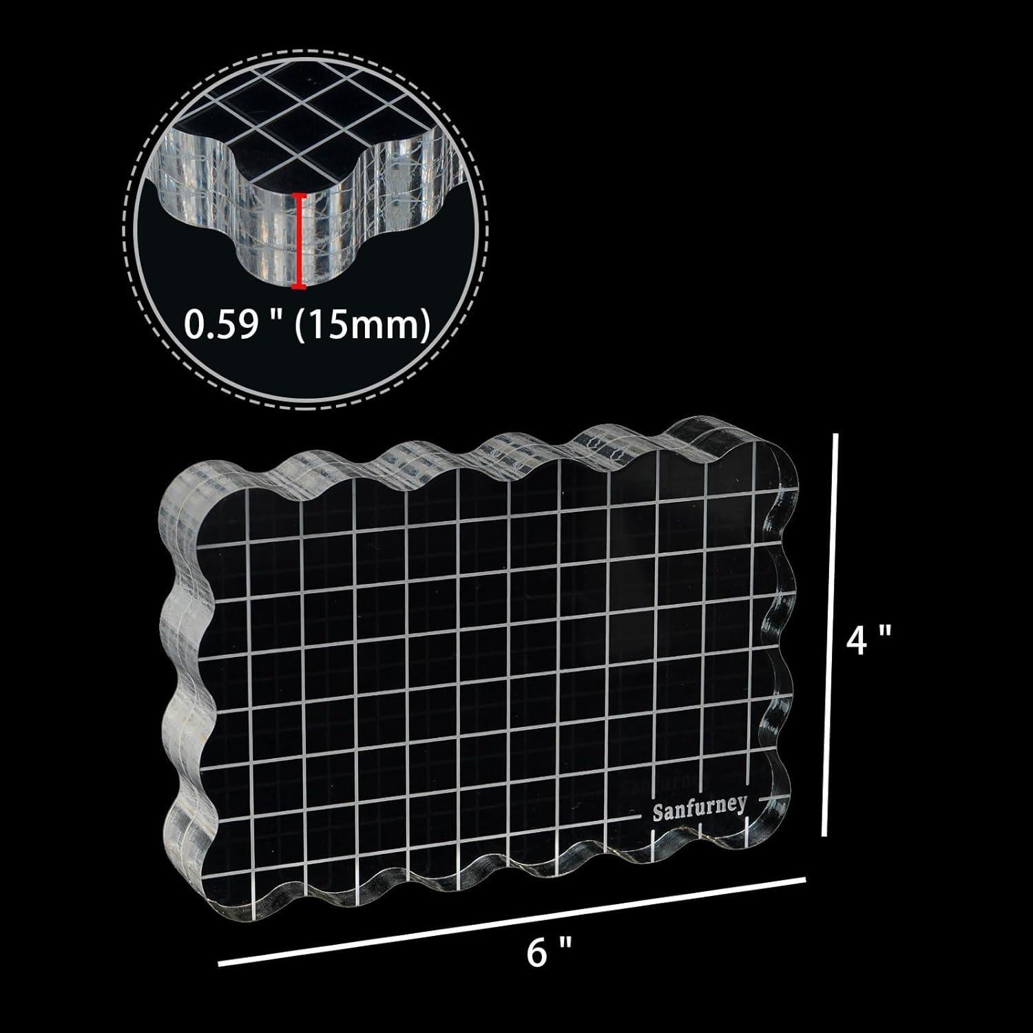 Bloque de Sello Acrílico Sanfurney 10x15cm 15mm Grosor