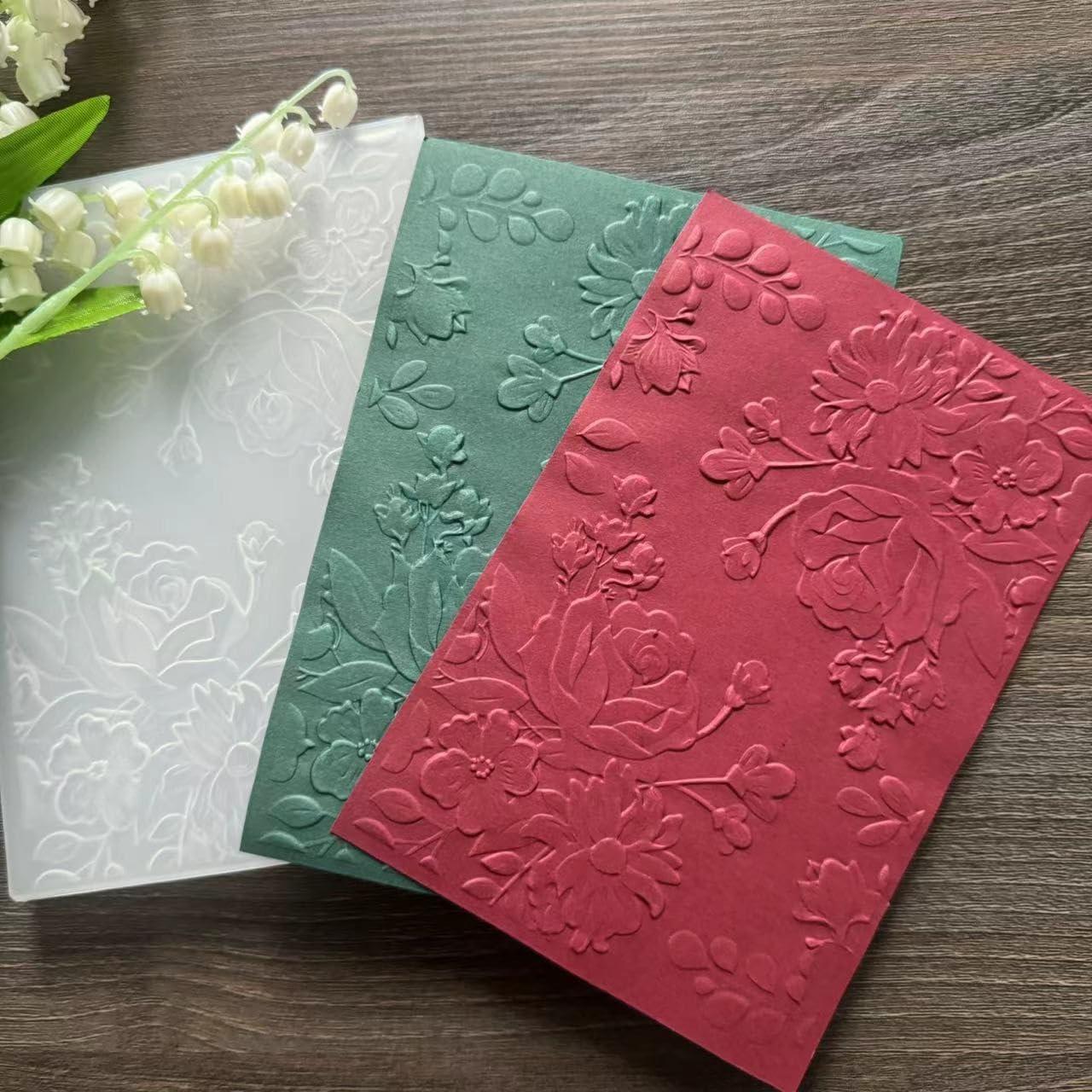 Carpeta de Embossing 3D DIYology Rosa 16.5x11.5cm para Manualidades