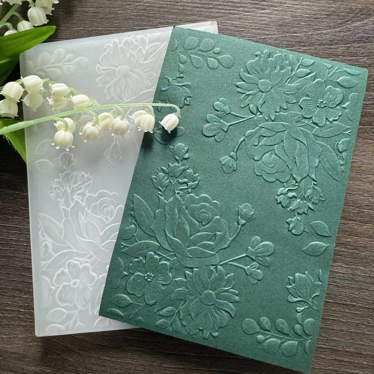 Carpeta de Embossing 3D DIYology Rosa 16.5x11.5cm para Manualidades