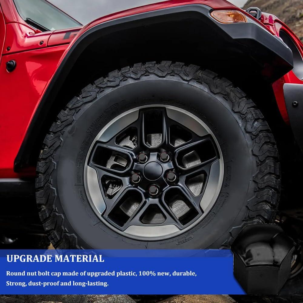 20 Tapas de Tuercas de Rueda Hexagonales 17mm Tecledsn Negro