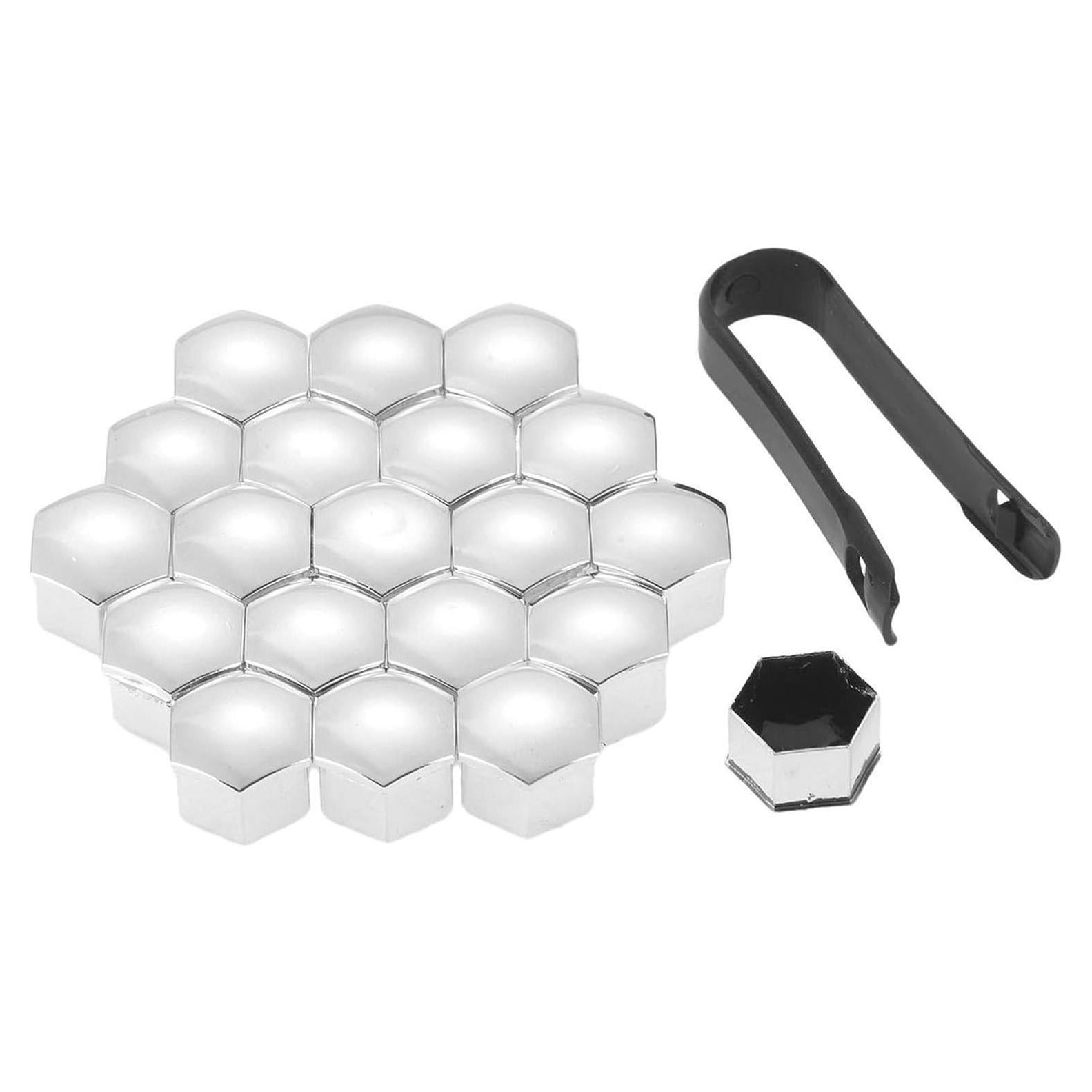 Cubiertas de Tuerca de Rueda Mtsooning 21mm Plateadas - 21 Pcs