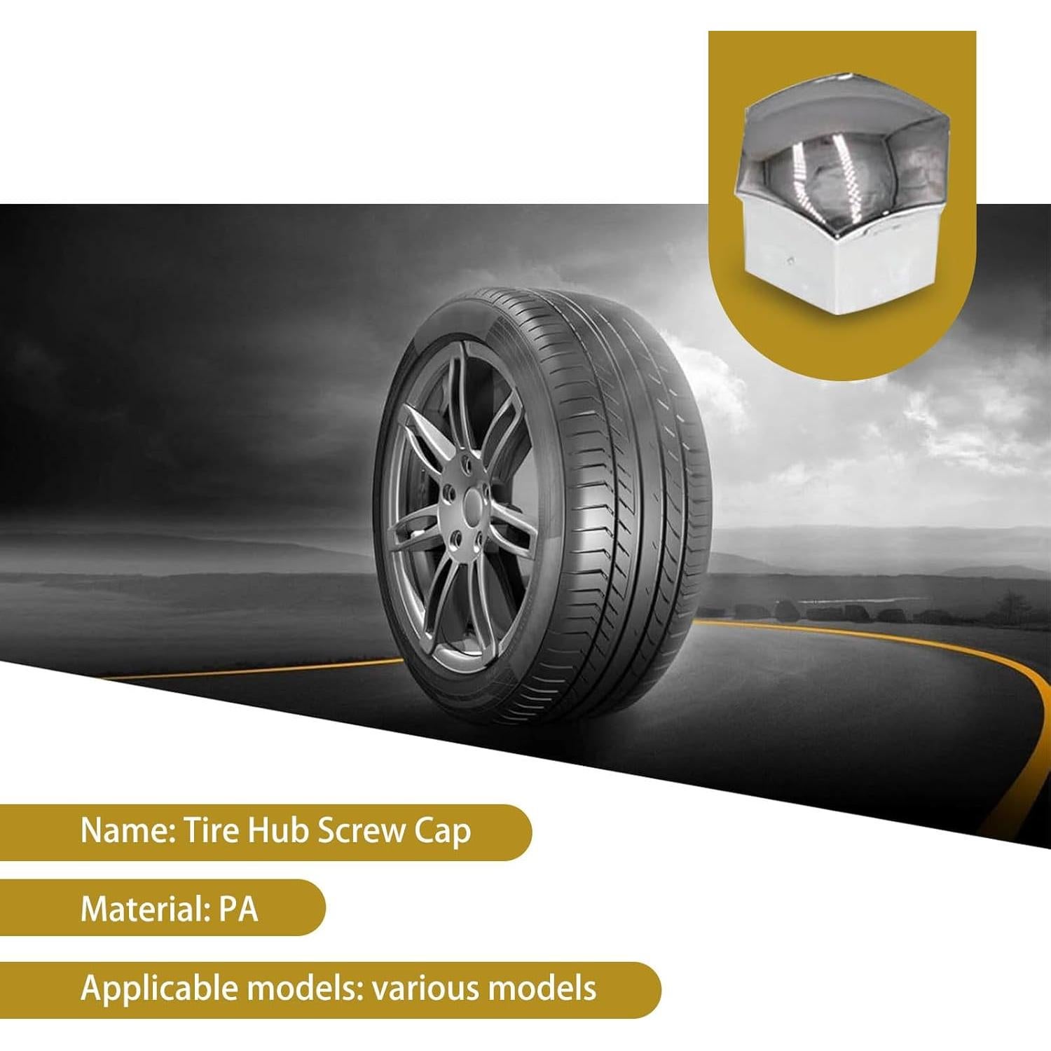 Kit Cubiertas Protectores de Tuerca de Rueda Icykale 21 Pcs Plata