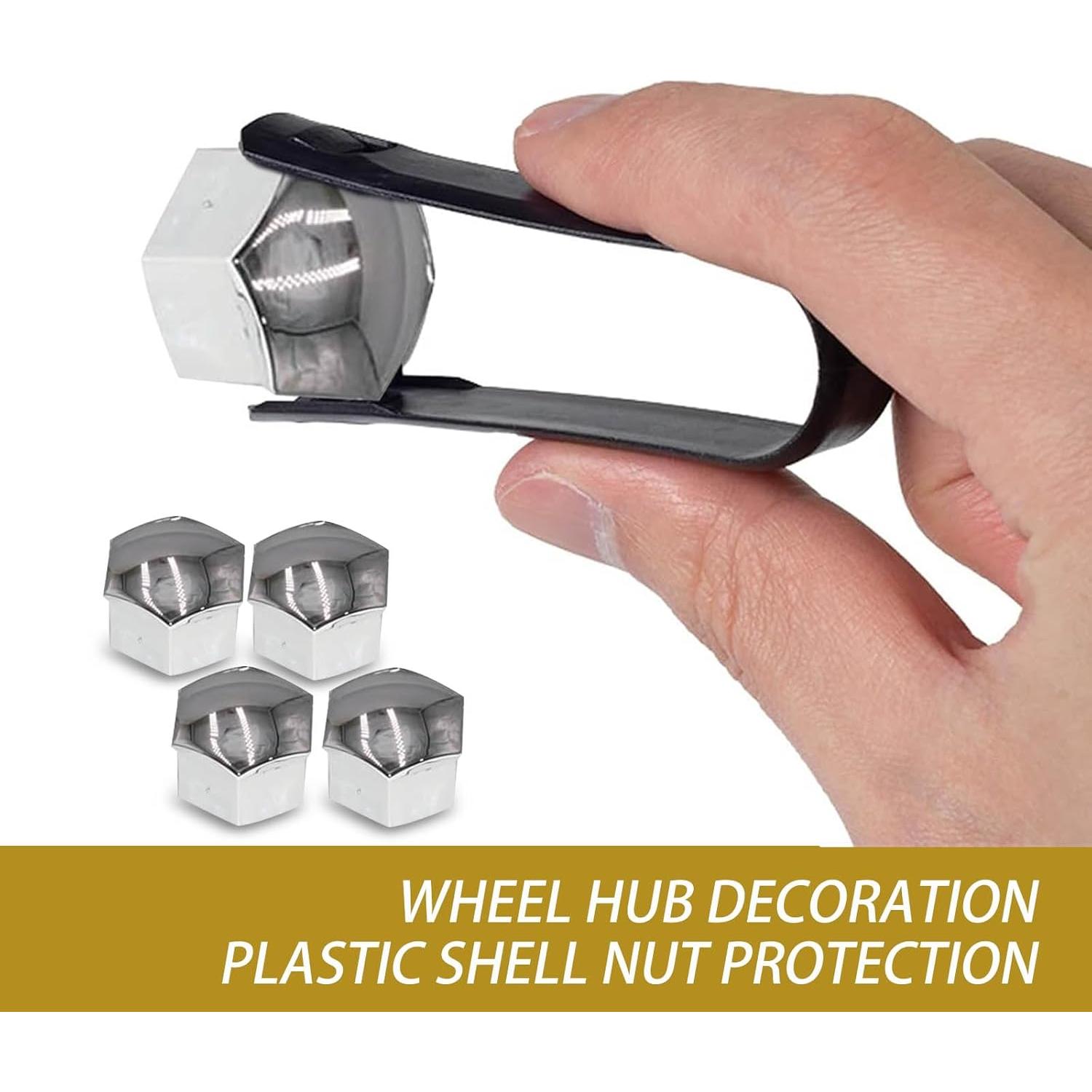 Kit Cubiertas Protectores de Tuerca de Rueda Icykale 21 Pcs Plata