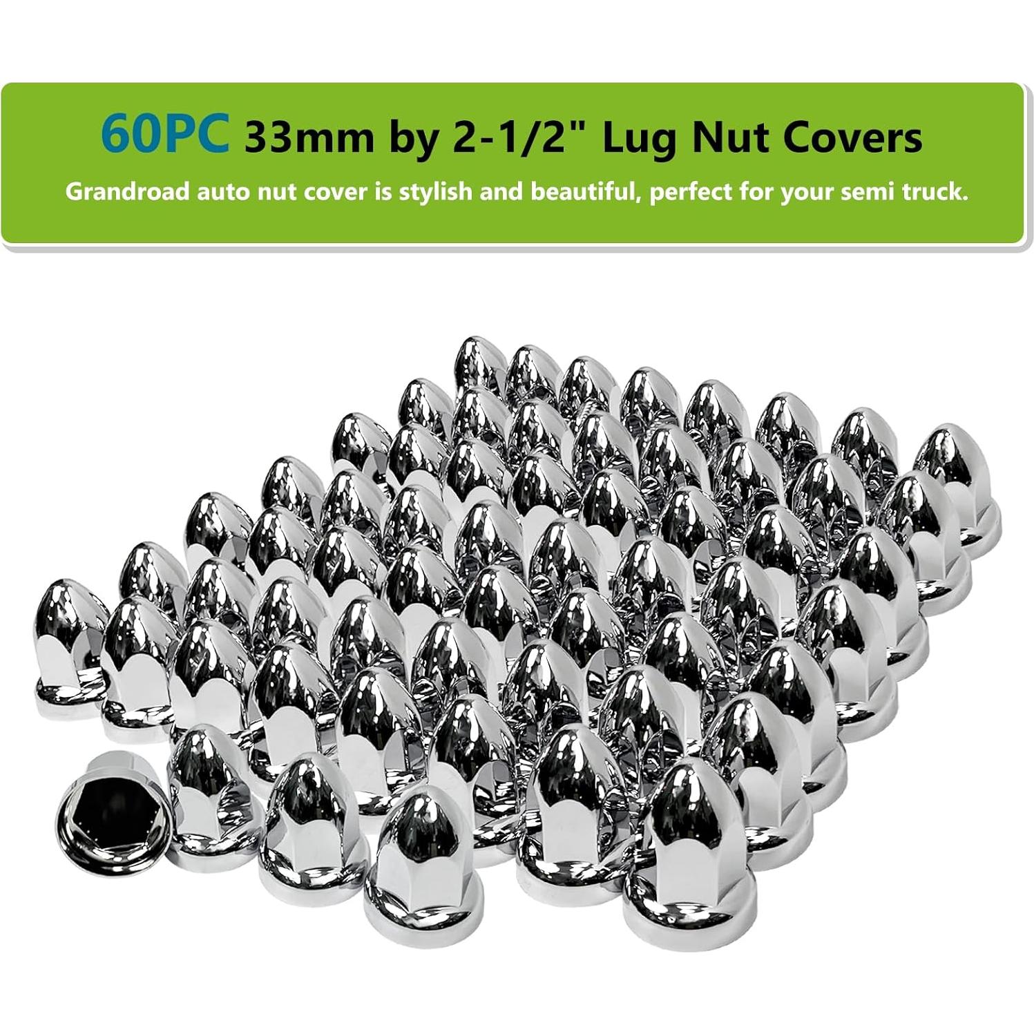 Paquete de 60 Cubiertas de Tuerca de Rueda 33mm Grandroad