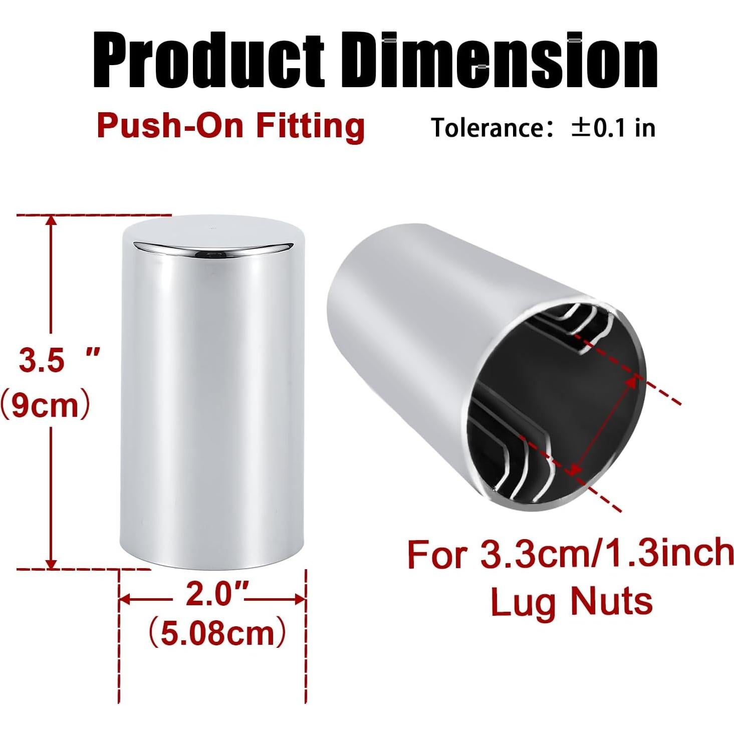 Cubiertas de Tuerca de Perno Cabtherlyn 33mm Cromo ABS - Paquete de 40