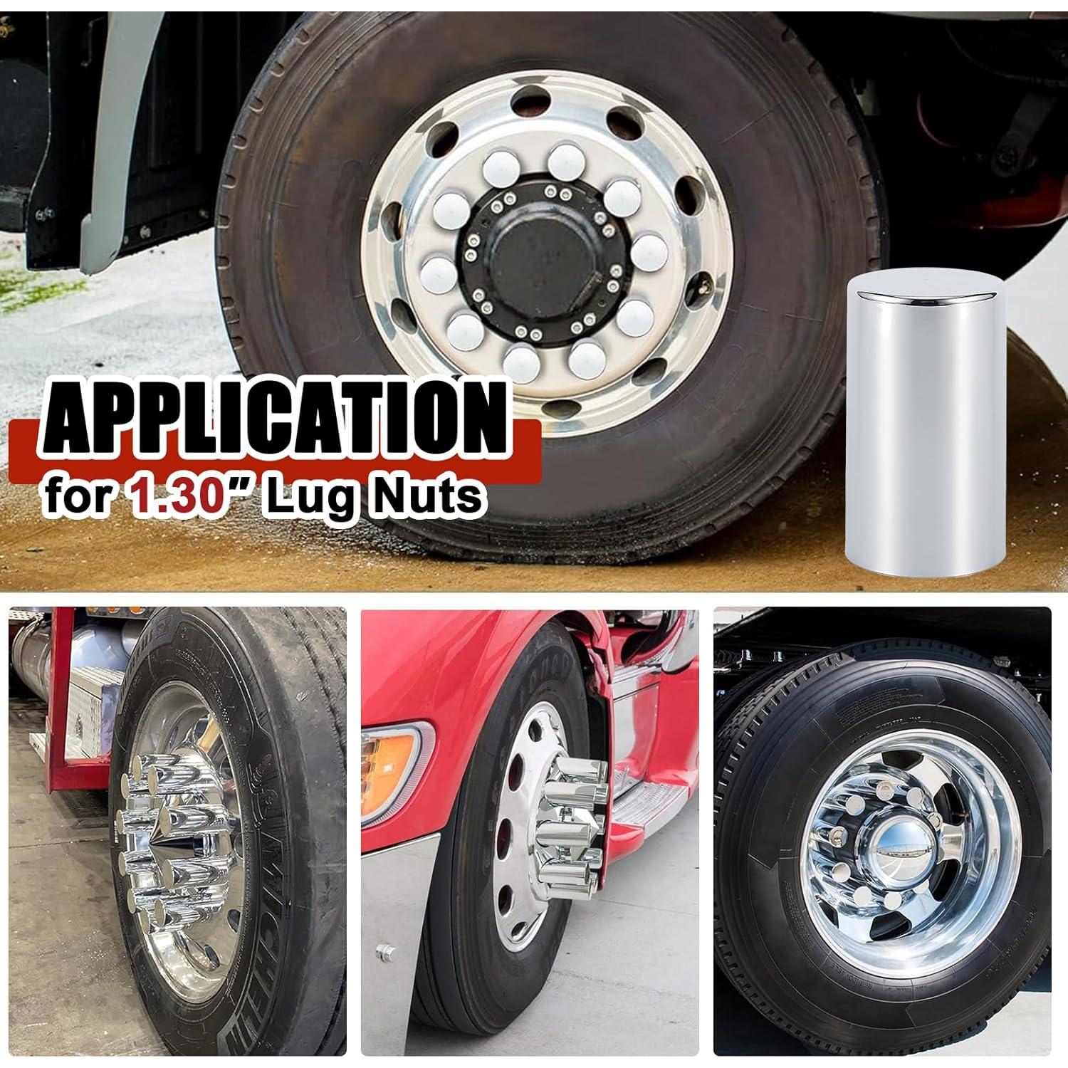 Cubiertas de Tuerca de Perno Cabtherlyn 33mm Cromo ABS - Paquete de 40