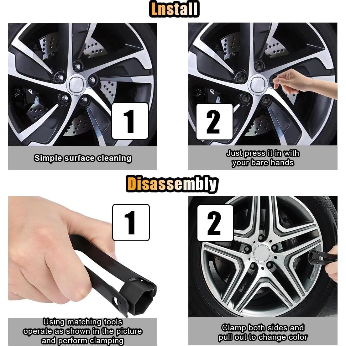 20 Tapas de Tuercas de Rueda JOYCOURT 19mm Plástico Colorido