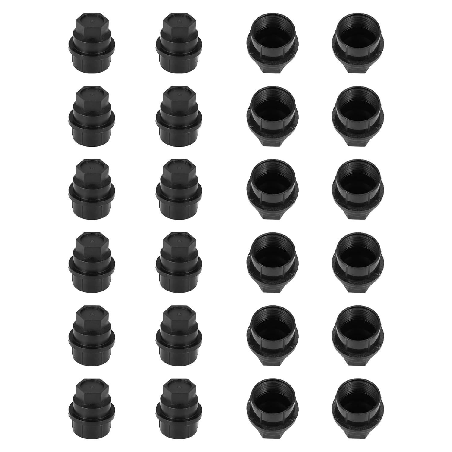 Cubiertas de Tuercas de Rueda X AUTOHAUX 24 Pcs M28x2 Negro