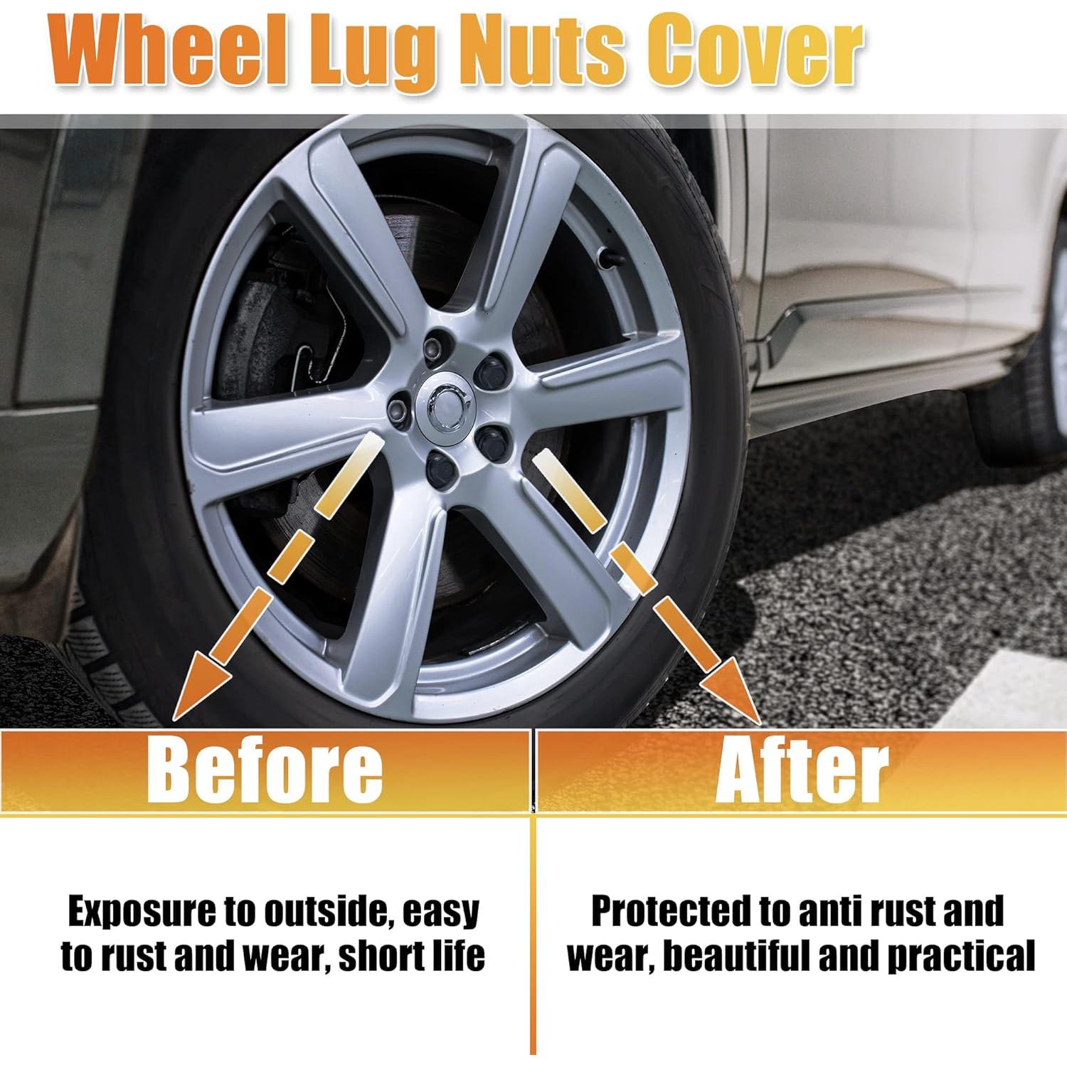 Cubiertas de Tuercas de Rueda X AUTOHAUX 24 Pcs M28x2 Negro