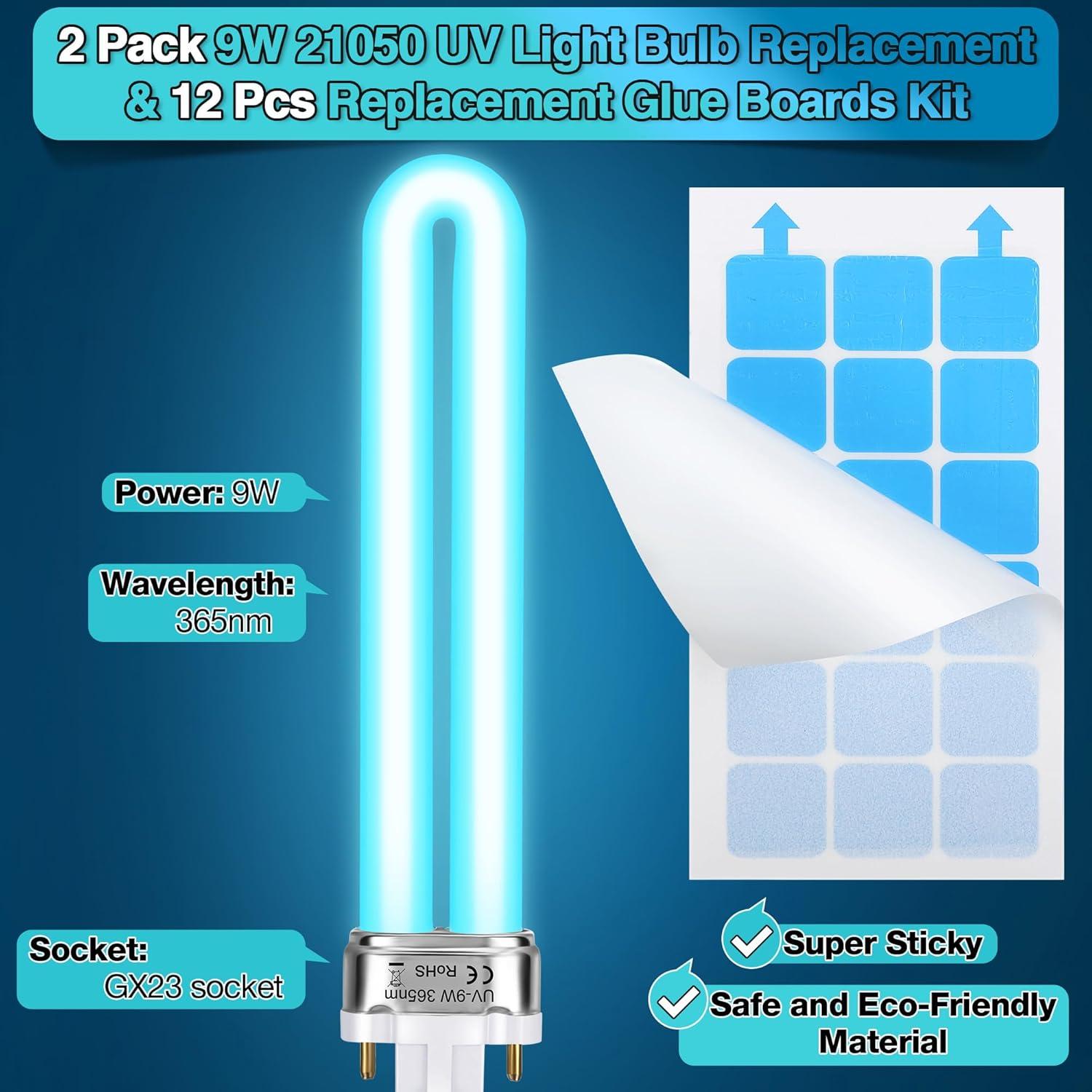 Kit de Reemplazo Bombillas UV 9W Qualirey + 12 Tarjetas Adhesivas